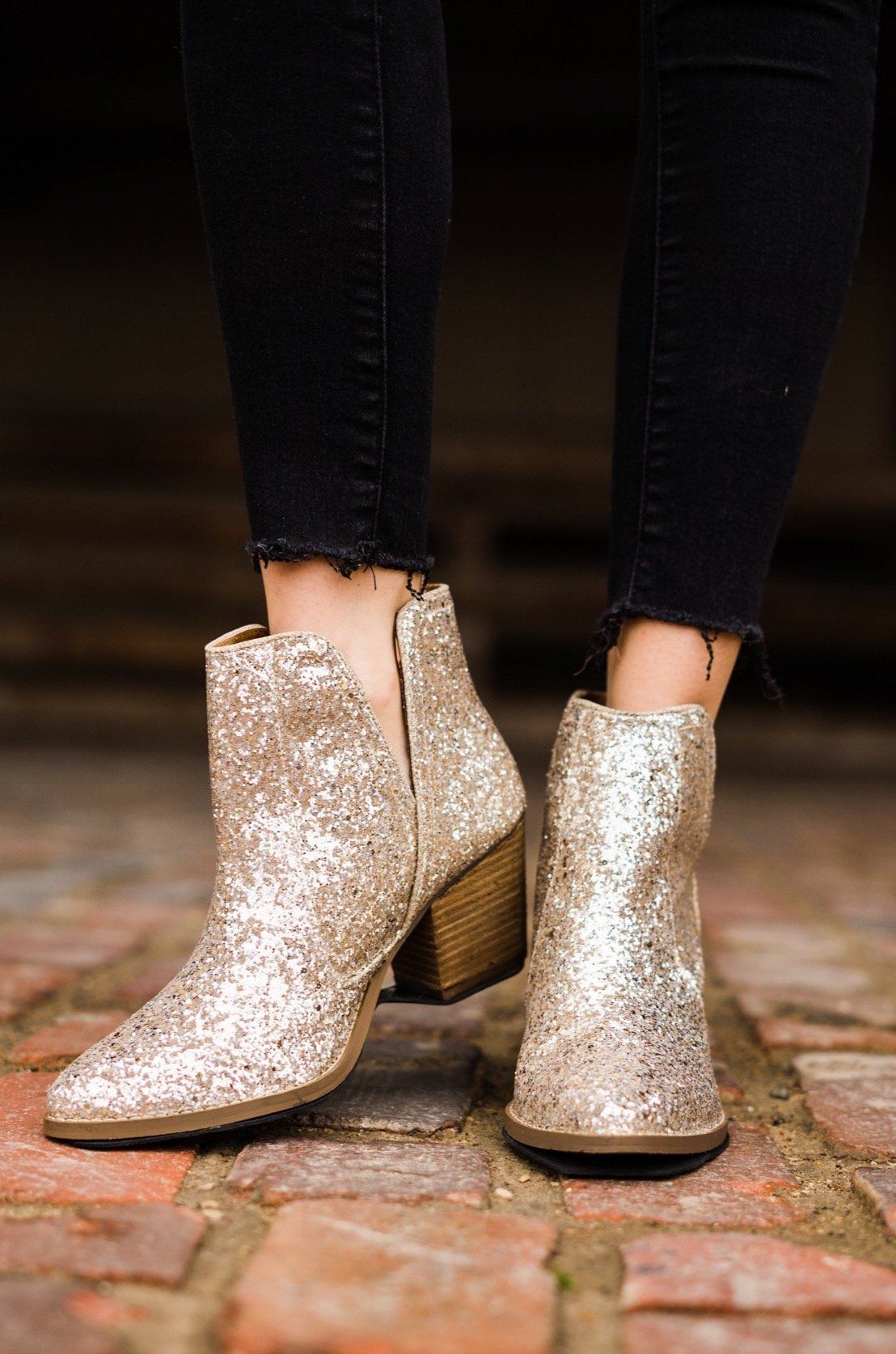 Fiera Booties in Gold - Charming Charlie