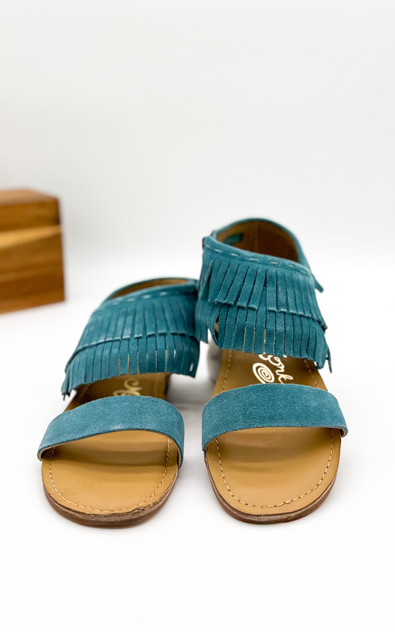 Fringe Star Sandal in Teal - Charming Charlie