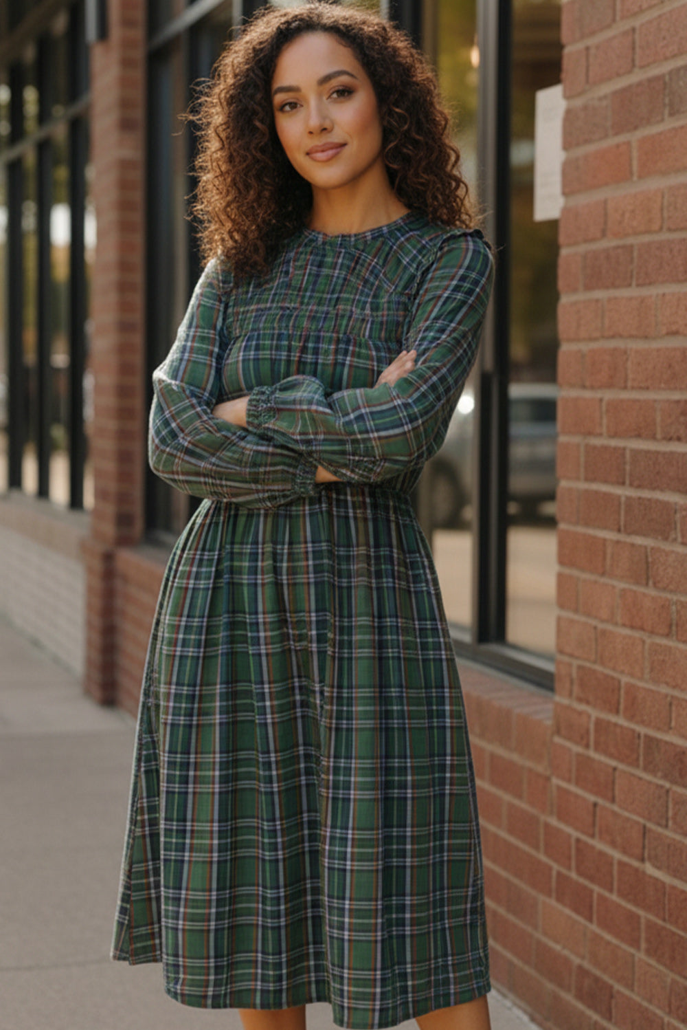 Cedar Lane Plaid Midi Dress - Charming Charlie