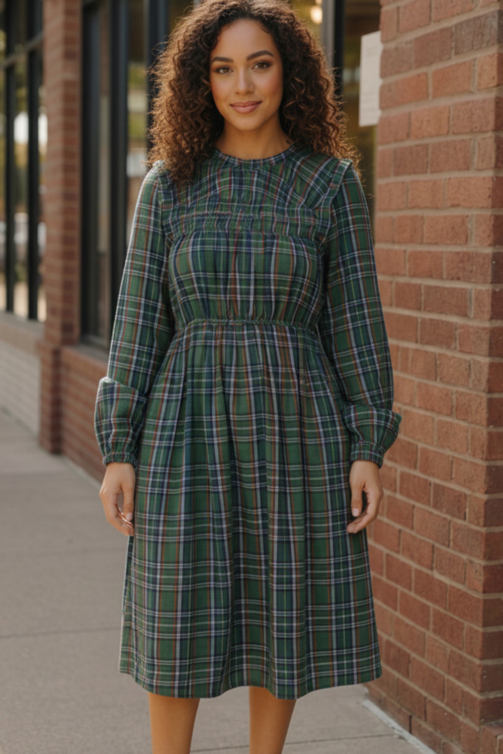 Cedar Lane Plaid Midi Dress - Charming Charlie