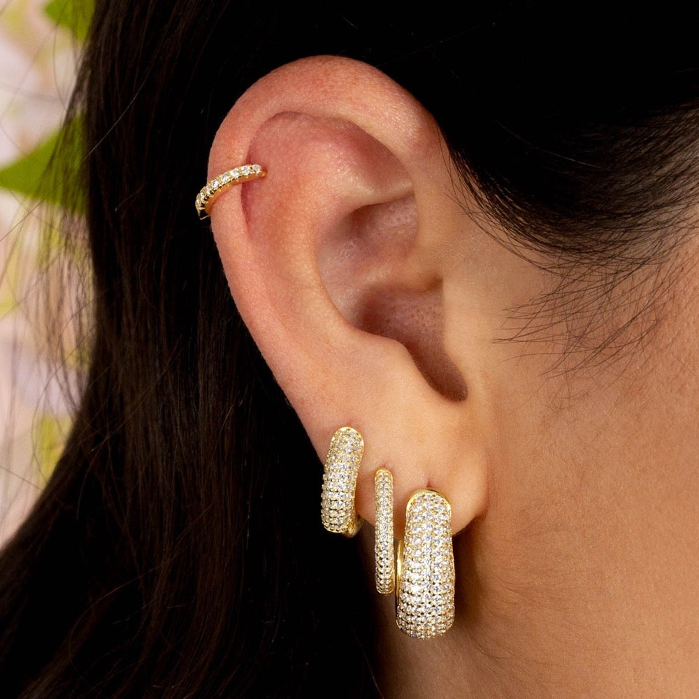 CZ Mini Huggie Earring - Adina's Jewels