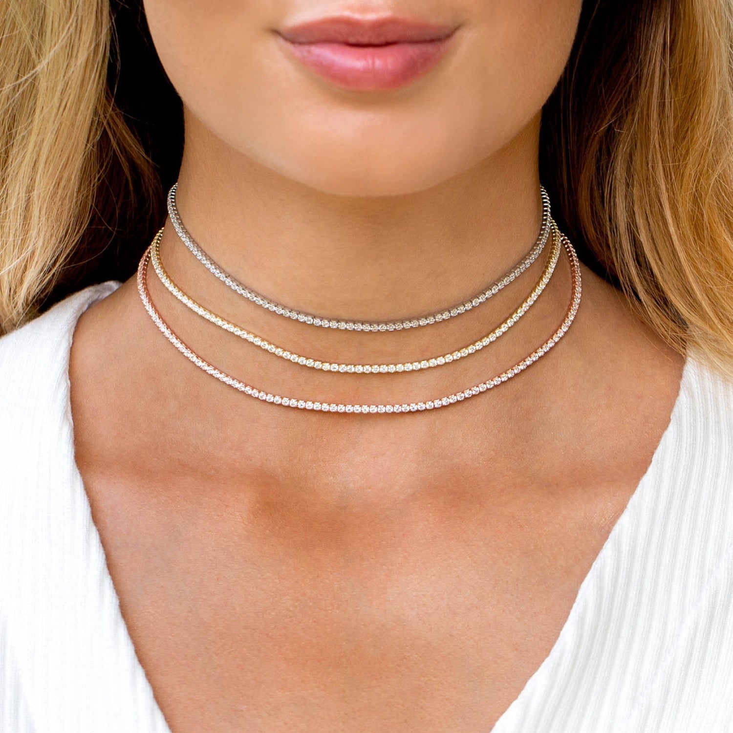 Thin Tennis Choker - Adina's Jewels