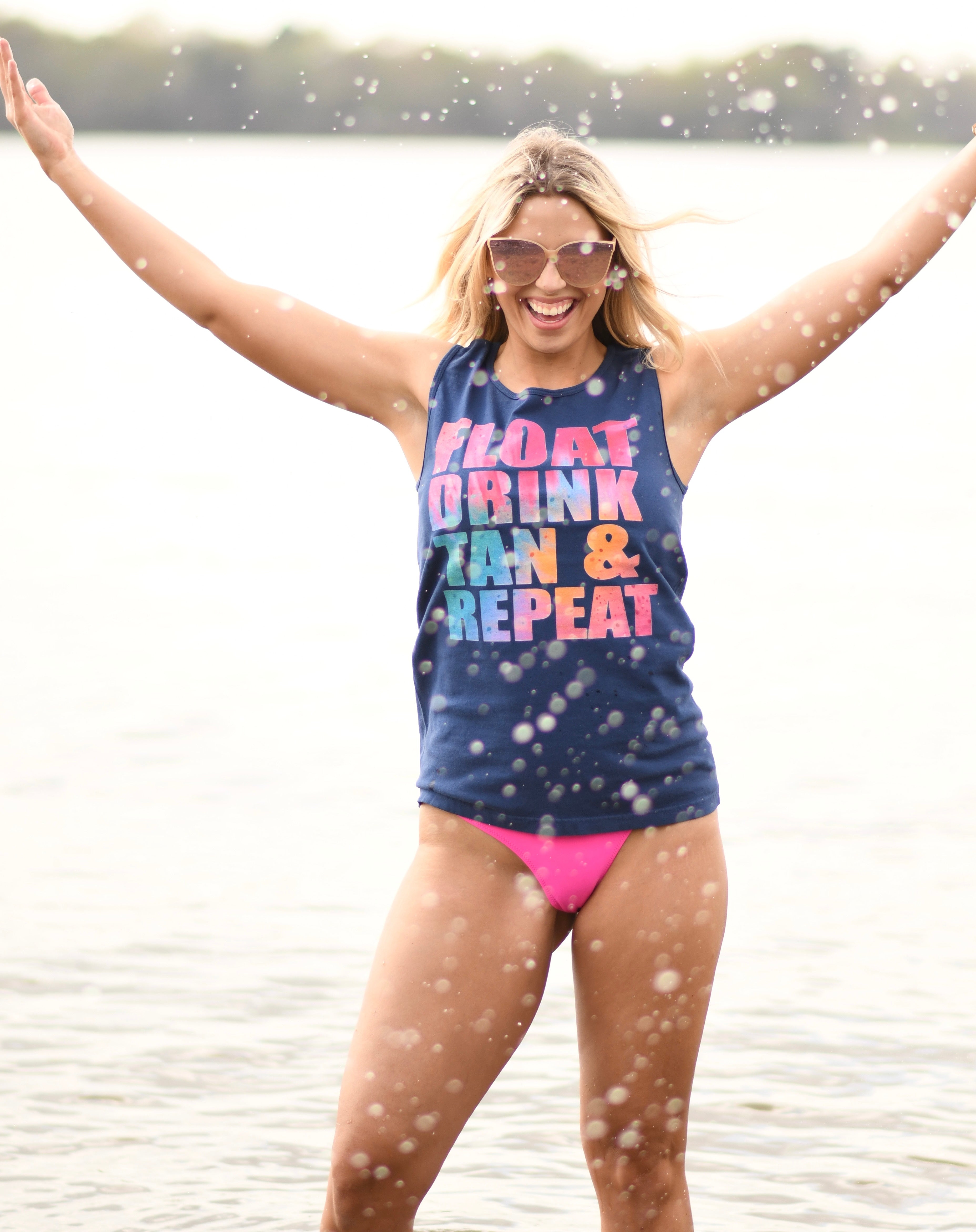 Float Drink Tan & Repeat Tank/Tee - Charming Charlie