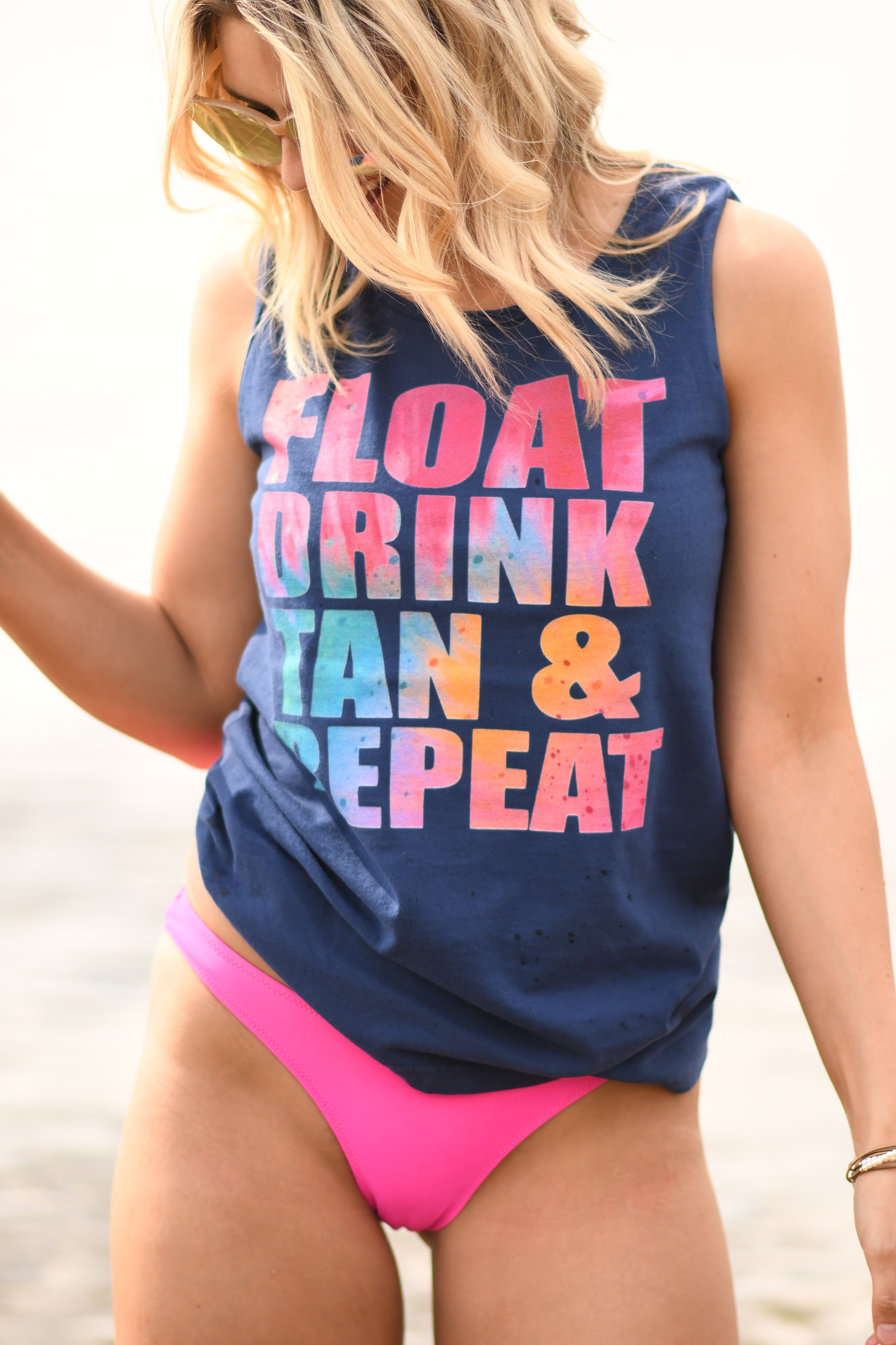 Float Drink Tan & Repeat Tank/Tee - Charming Charlie