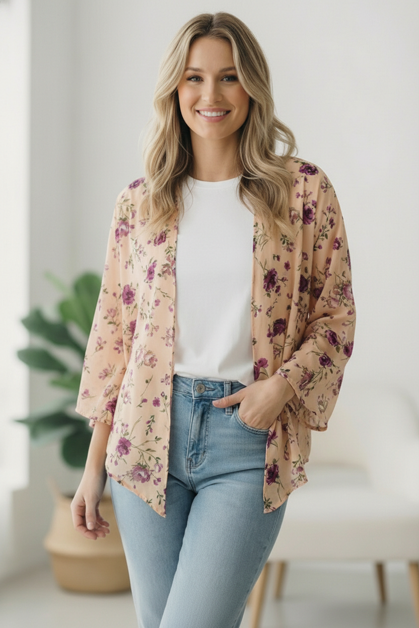 Dainty Layers Floral Kimono - Charming Charlie