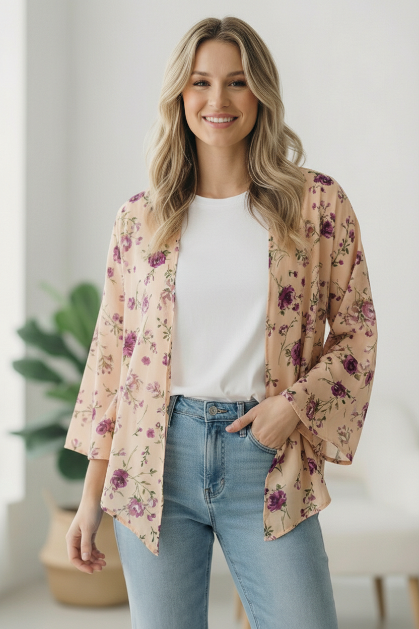 Dainty Layers Floral Kimono - Charming Charlie