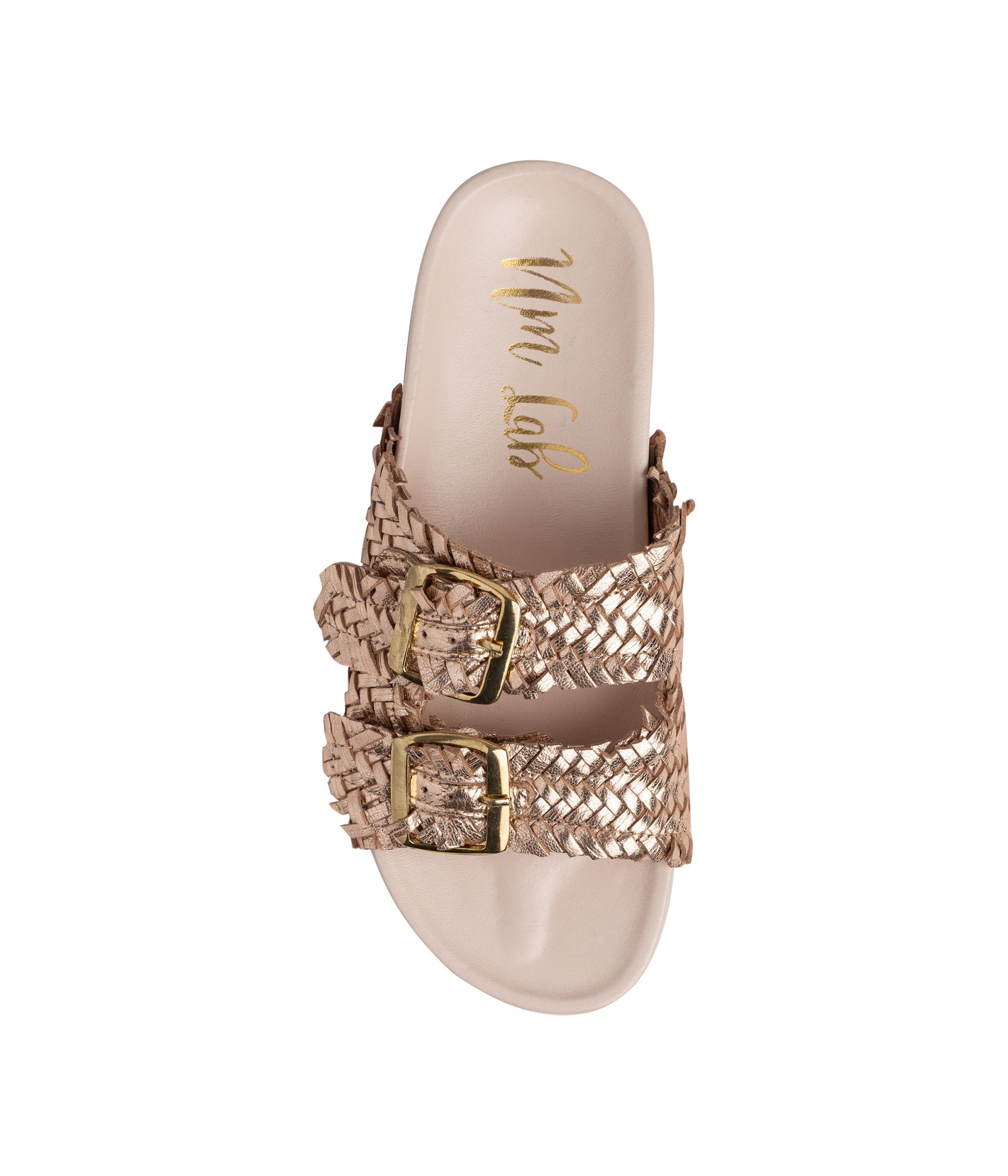 Intertwine Dual Woven Strap Slide in Champagne - Charming Charlie