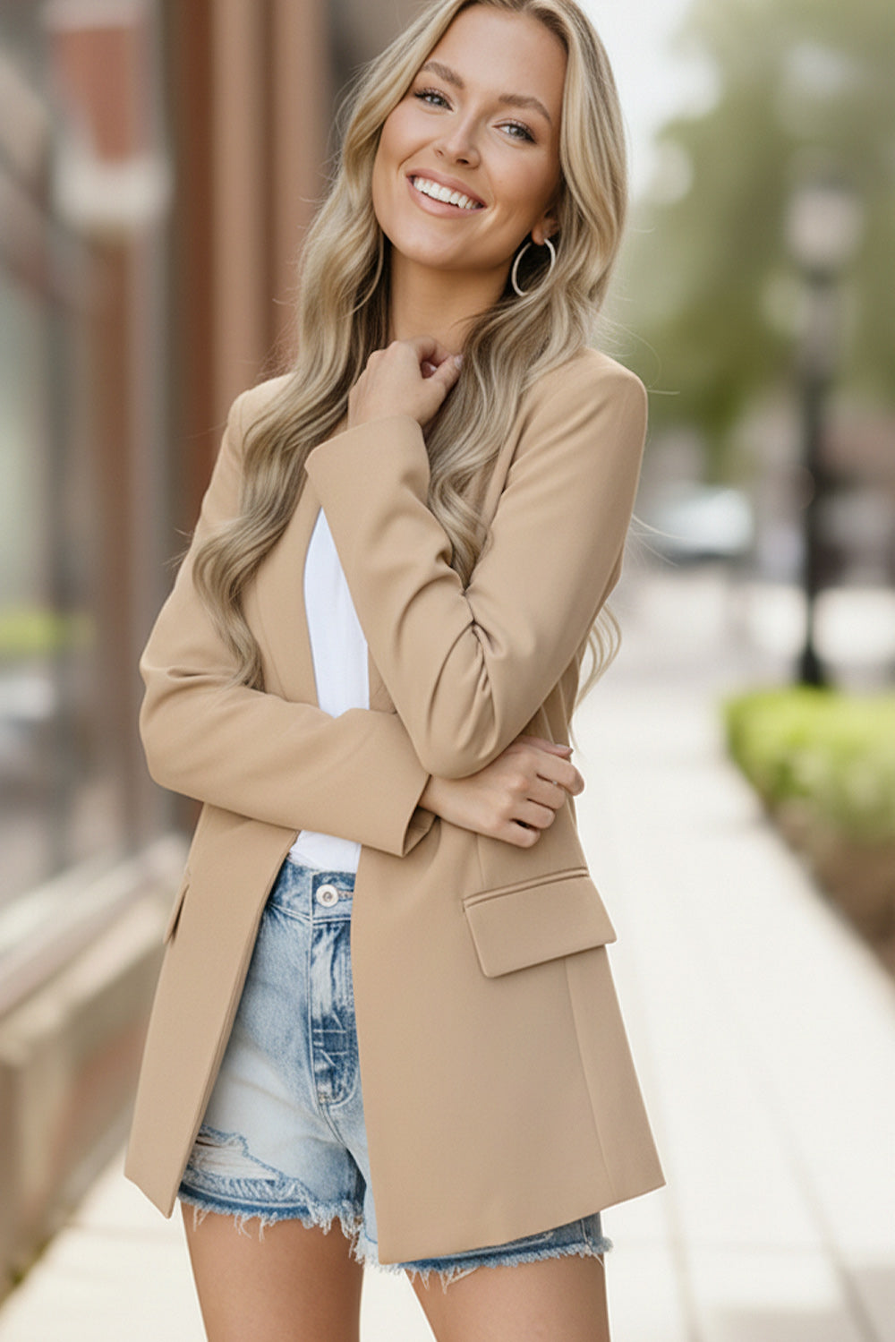 City Chic Taupe Blazer - Charming Charlie