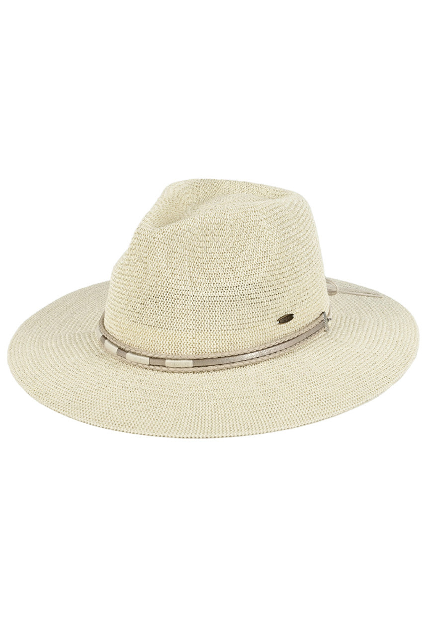 Ivory C.C Hard Shaped Panama Hat is made with high-quality materials and a unique shaping technique. The result is a stylish and durable hat perfect for any outdoor event. Its rigid structure allows for protection against sun and wind, while its sleek design complements any outfit.
