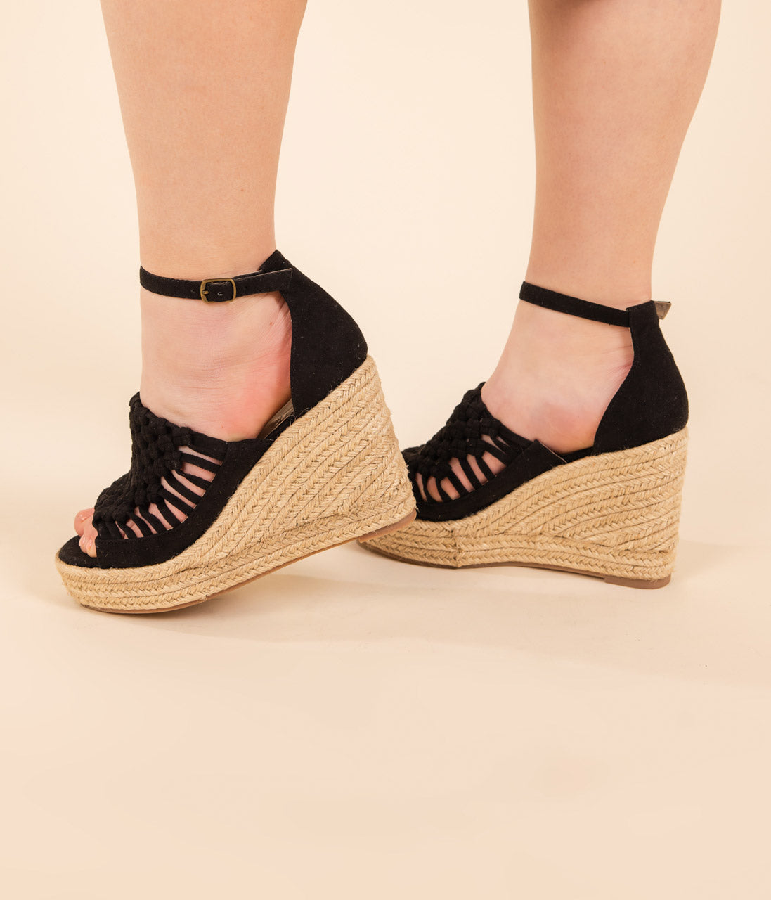 Juti Wedges in Black - Charming Charlie