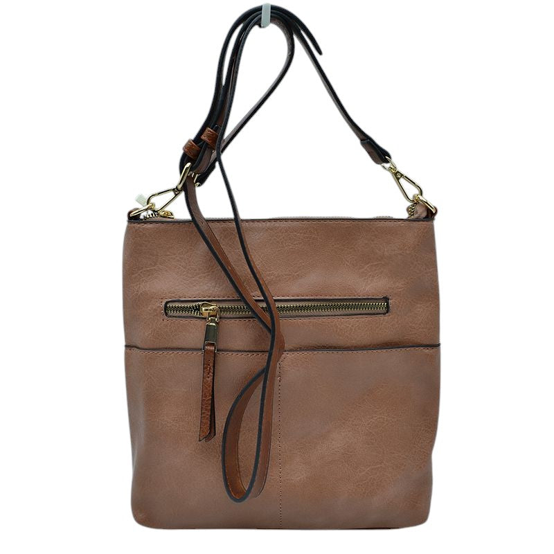 Kaylee Soft PU Vegan Leather 2 in 1 Tote Crossbody Bag - Dark Blush - Crossbody Bags