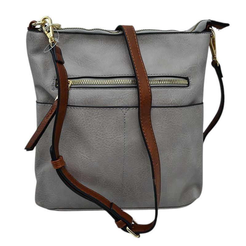 Kaylee Soft PU Vegan Leather 2 in 1 Tote Crossbody Bag - Gray1 - Crossbody Bags