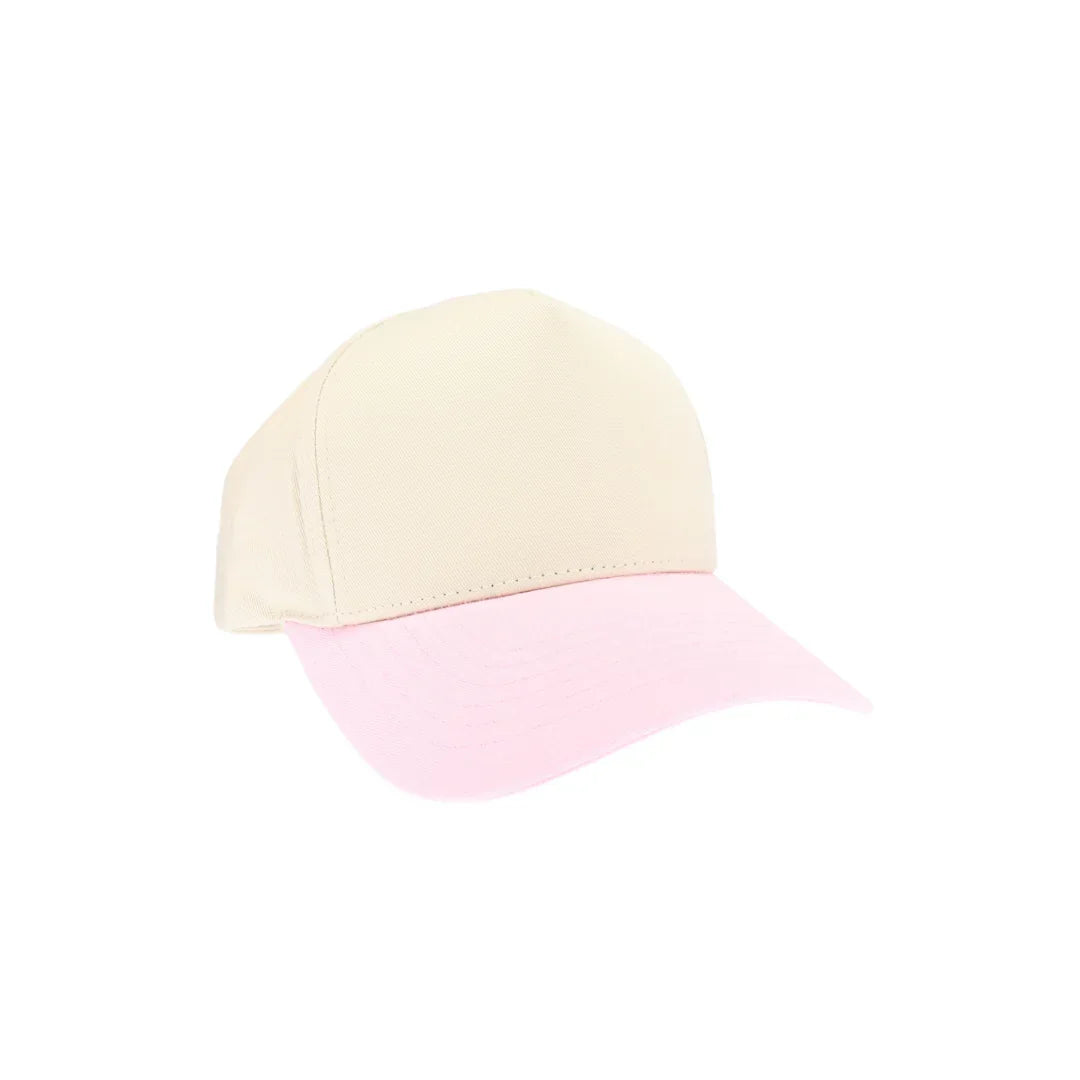 Light Pink KIDS Two Tone Canvas C.C Trucker Hat combines durable canvas with breathable mesh for comfort and style. Its two-tone design adds a playful touch, while the adjustable snapback ensures a secure fit for growing heads. Perfect for everyday wear, this hat offers sun protection and a trendy look for active kids.