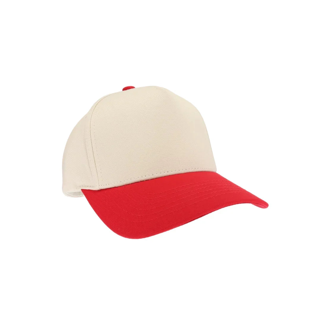Red KIDS Two Tone Canvas C.C Trucker Hat combines durable canvas with breathable mesh for comfort and style. Its two-tone design adds a playful touch, while the adjustable snapback ensures a secure fit for growing heads. Perfect for everyday wear, this hat offers sun protection and a trendy look for active kids.