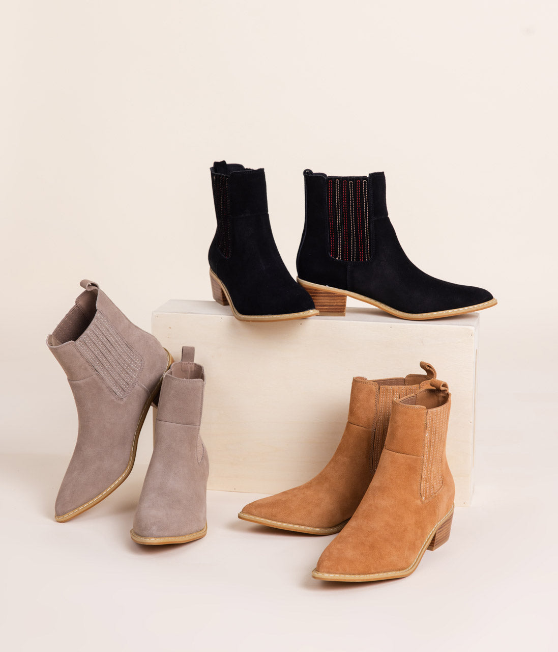 Leonor Suede Ankle Boot in Black - Charming Charlie