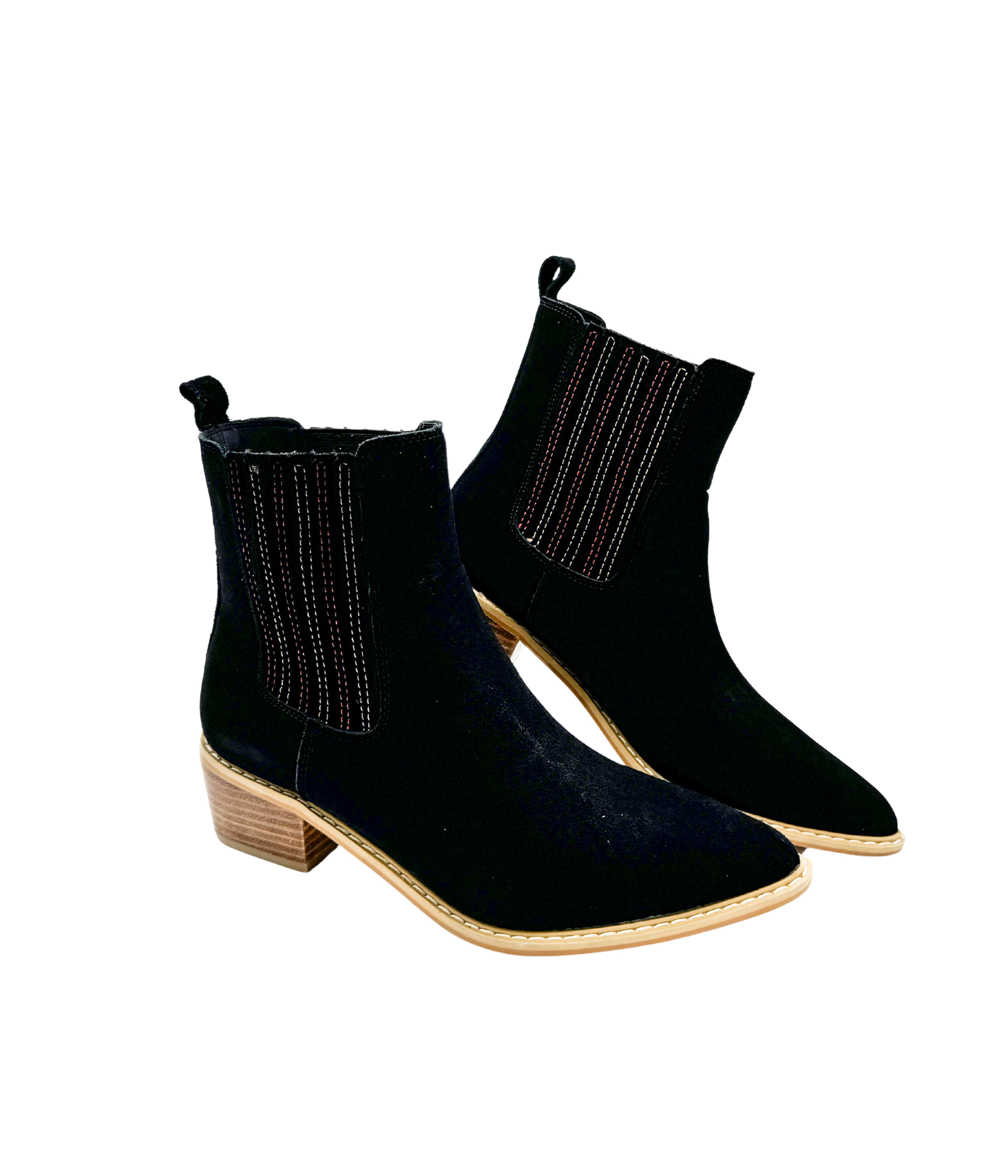 Leonor Suede Ankle Boot in Black - Charming Charlie