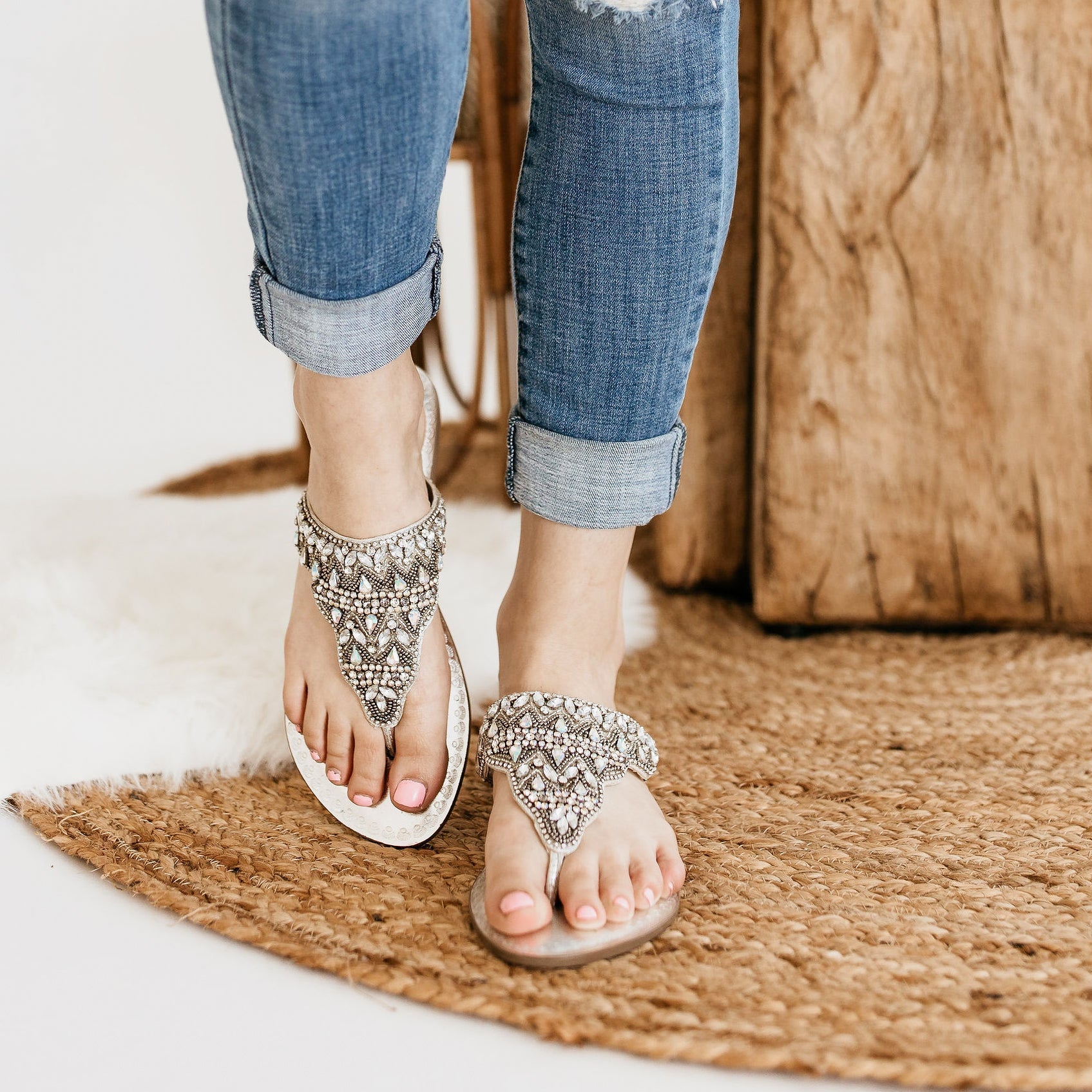 Loving U Sandals in Silver - Charming Charlie