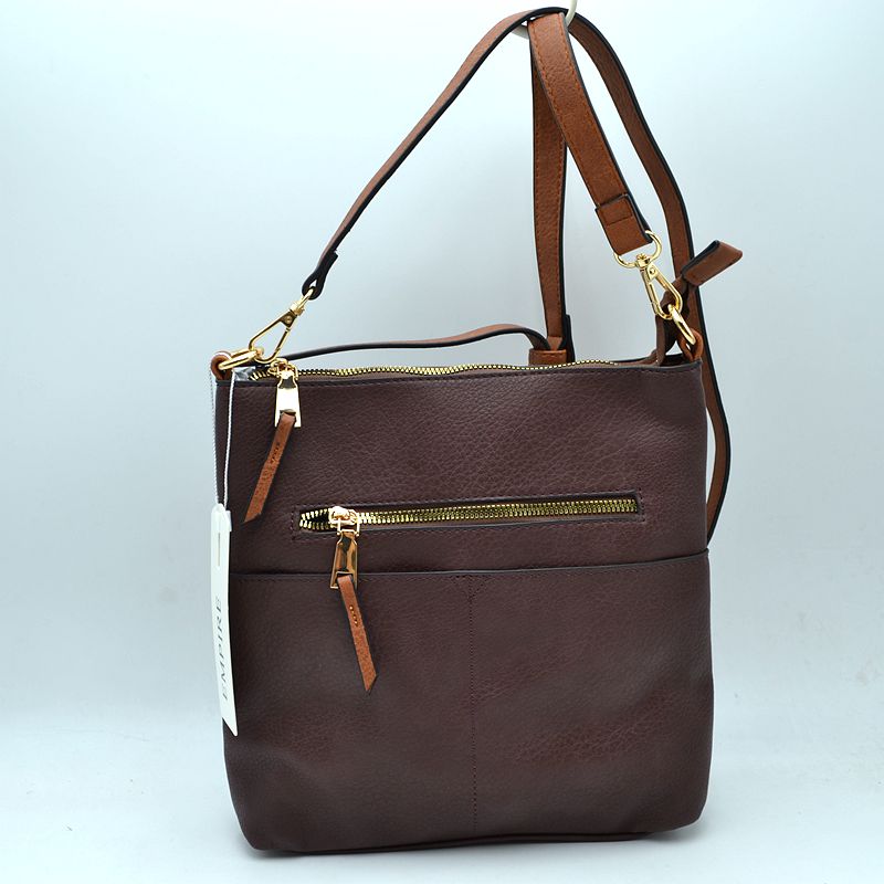 Women’s Kaylee Soft PU Vegan Leather 2 in 1 Tote Crossbody Bag - Wine - Crossbody Bags