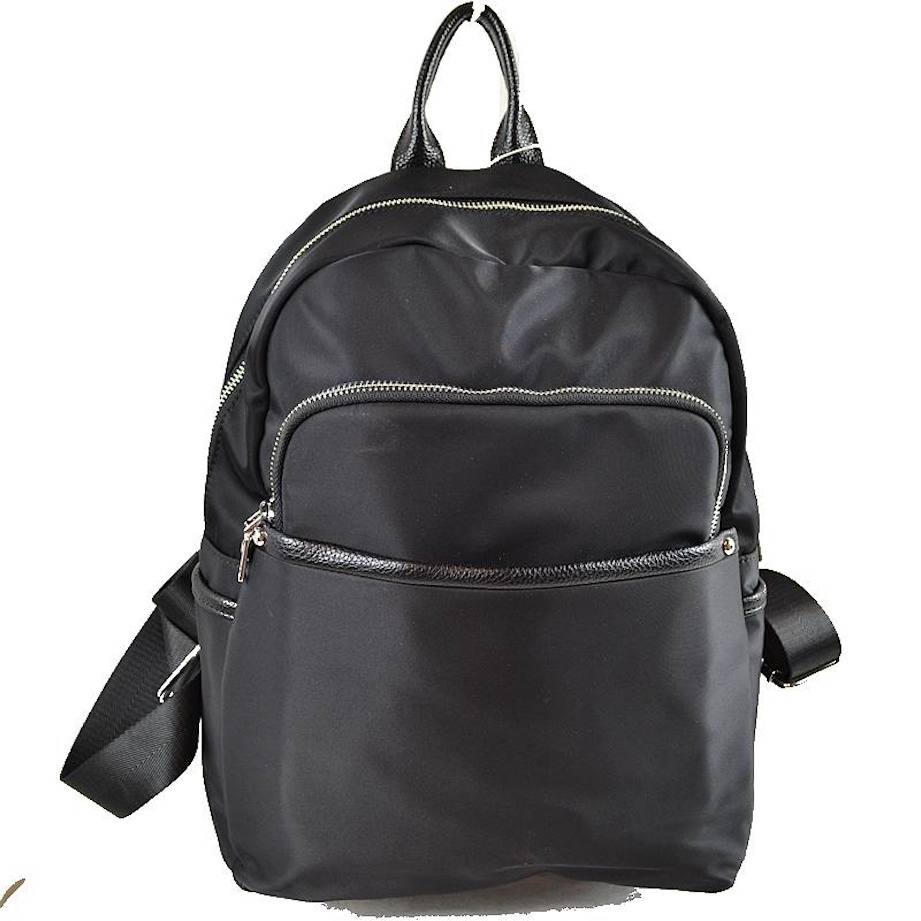 Black Modern Vegan Long Lasting Nylon Backpack Multi Purpose Bag; Largely spaced, daily necessities can be put into this fashionable bag, take it to school, work or a day trip, simple sophistication, dress to impress. Perfect Birthday Gift, Anniversary Gift, Thank you Gift, Nylon Style Backpack, School Bag, Fashion Bag