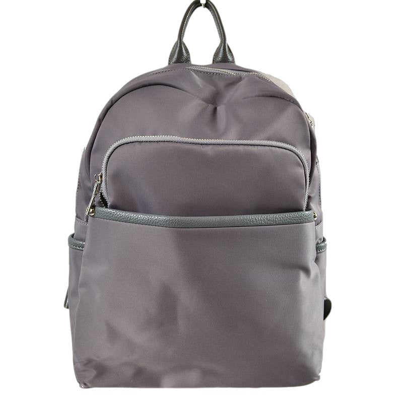 Gray Modern Vegan Long Lasting Nylon Backpack Multi Purpose Bag; Largely spaced, daily necessities can be put into this fashionable bag, take it to school, work or a day trip, simple sophistication, dress to impress. Perfect Birthday Gift, Anniversary Gift, Thank you Gift, Nylon Style Backpack, School Bag, Fashion Bag