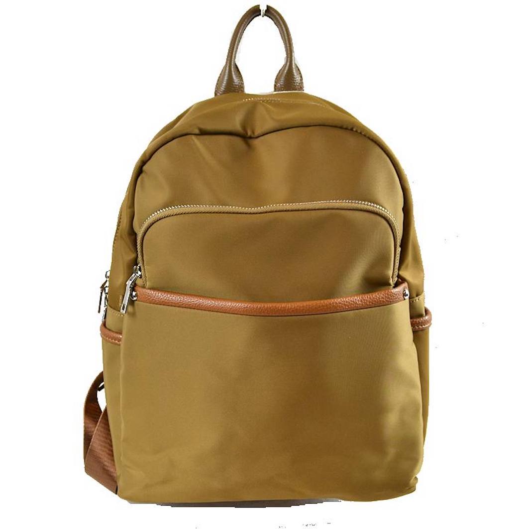Khaki Modern Vegan Long Lasting Nylon Backpack Multi Purpose Bag; Largely spaced, daily necessities can be put into this fashionable bag, take it to school, work or a day trip, simple sophistication, dress to impress. Perfect Birthday Gift, Anniversary Gift, Thank you Gift, Nylon Style Backpack, School Bag, Fashion Bag