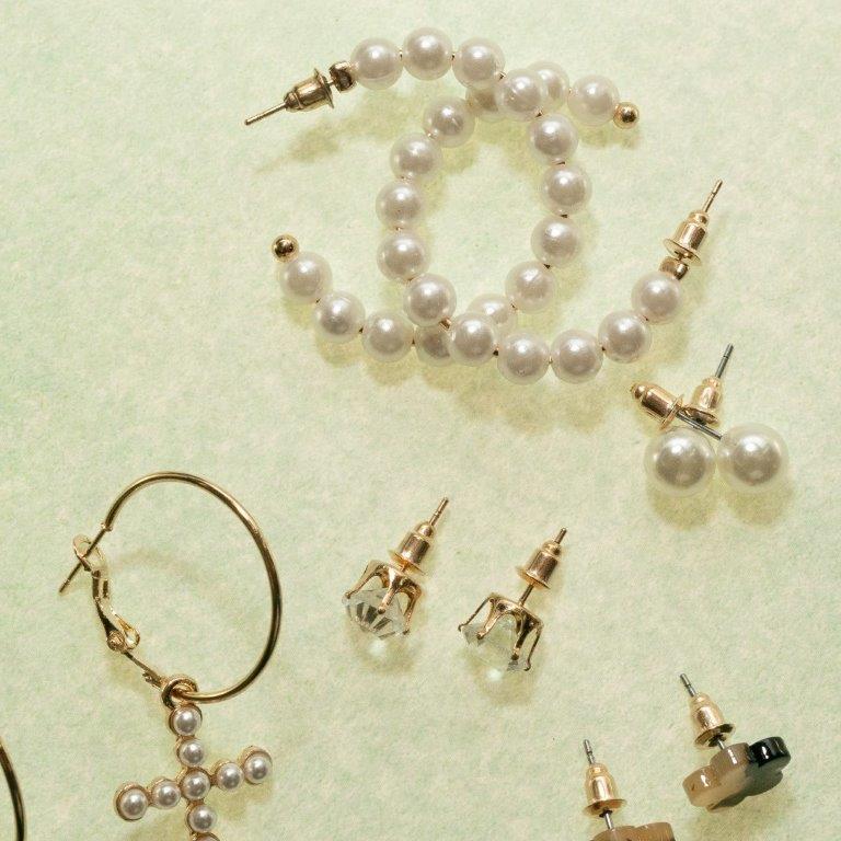 Set Of 6 Multi Pearl Stud And Hoop Earrings On A Card - Charming Charlie