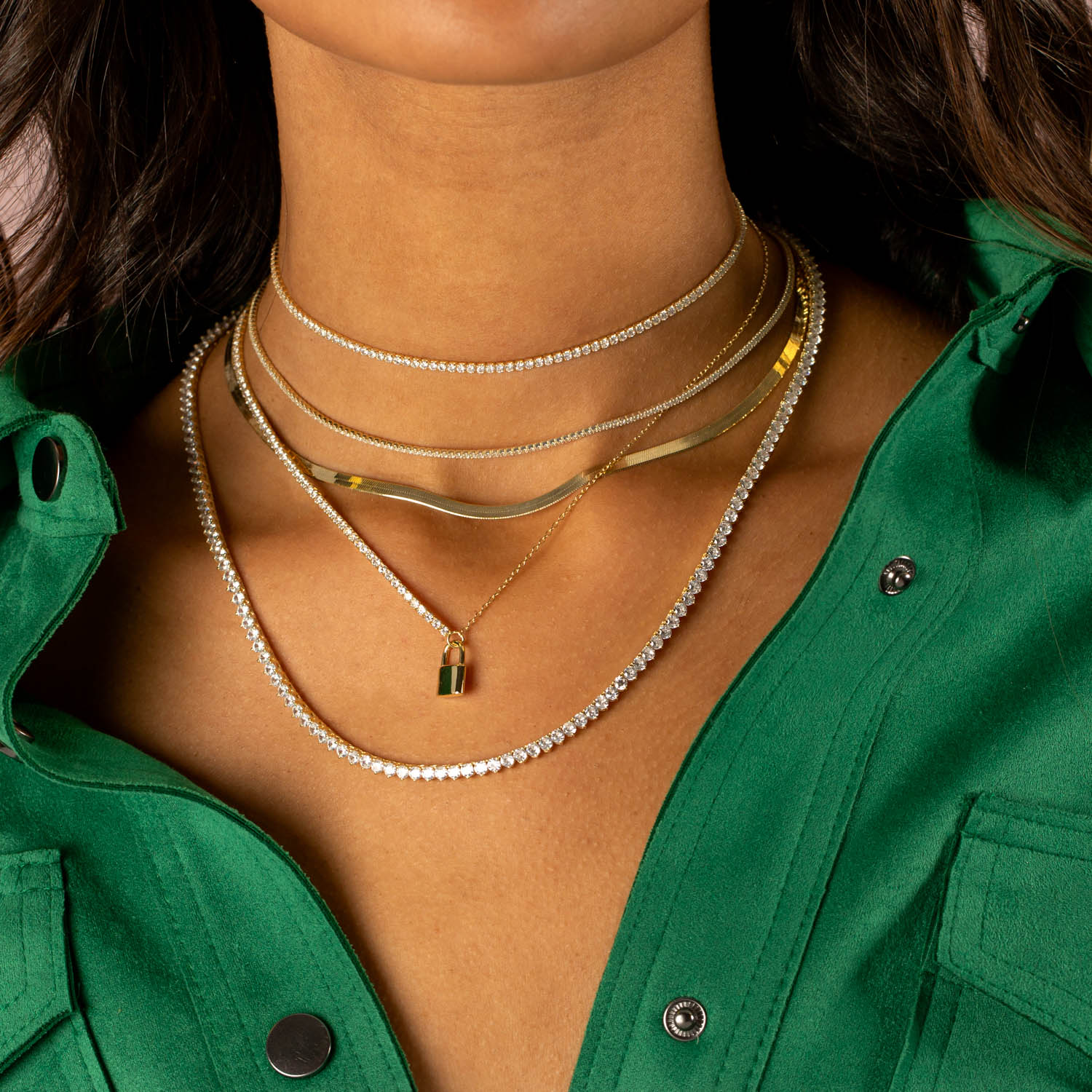 Thin Tennis Choker - Adina's Jewels
