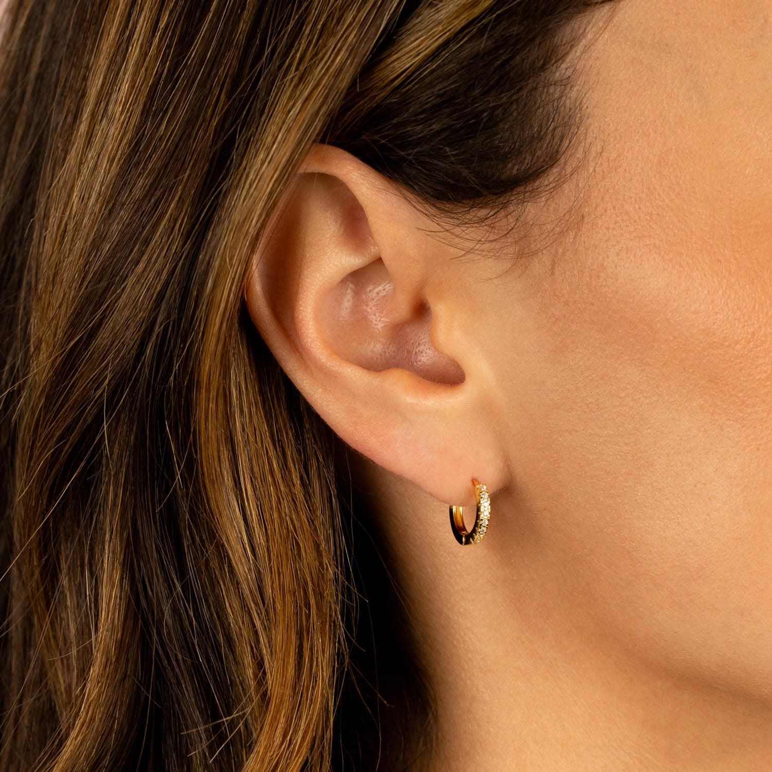 CZ Mini Huggie Earring - Adina's Jewels