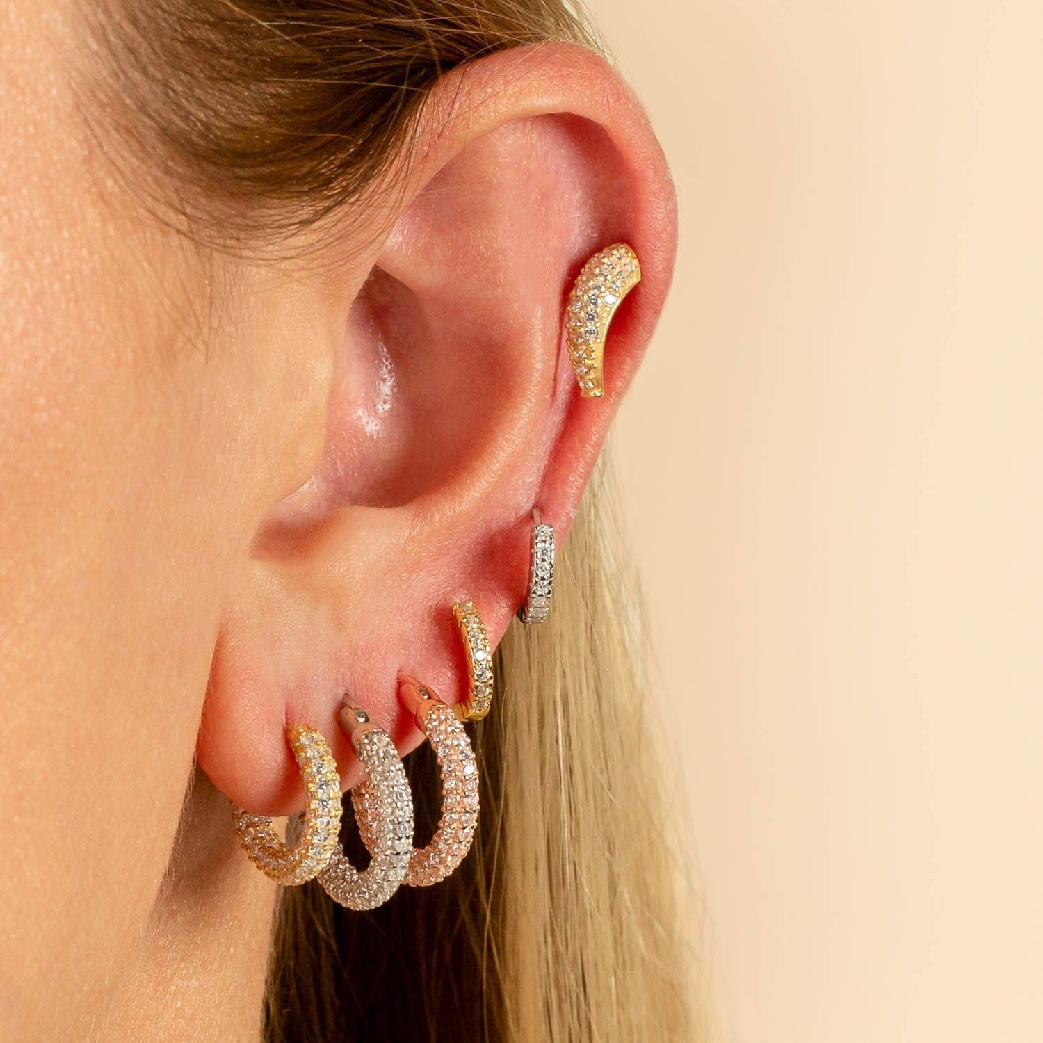 CZ Mini Huggie Earring - Adina's Jewels