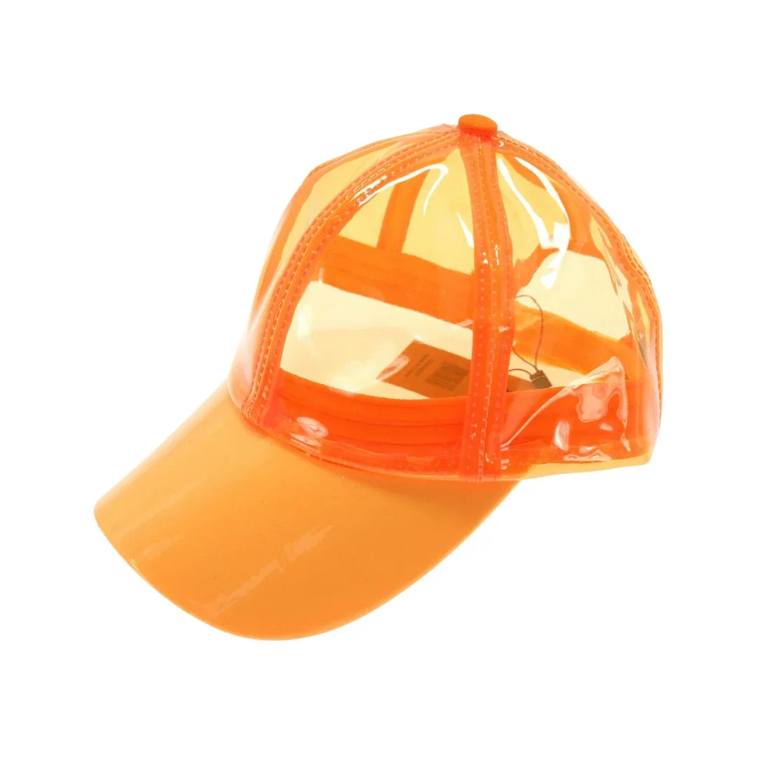NeonOrange PVC CC Baseball Rain Cap is expertly crafted from high-quality waterproof PVC, ensuring superior protection against rain and moisture. Its classic baseball cap design provides a comfortable, secure fit, making it ideal for outdoor activities in wet conditions. Durable and practical, this rain cap combines functionality with a timeless style, keeping you dry without sacrificing comfort.