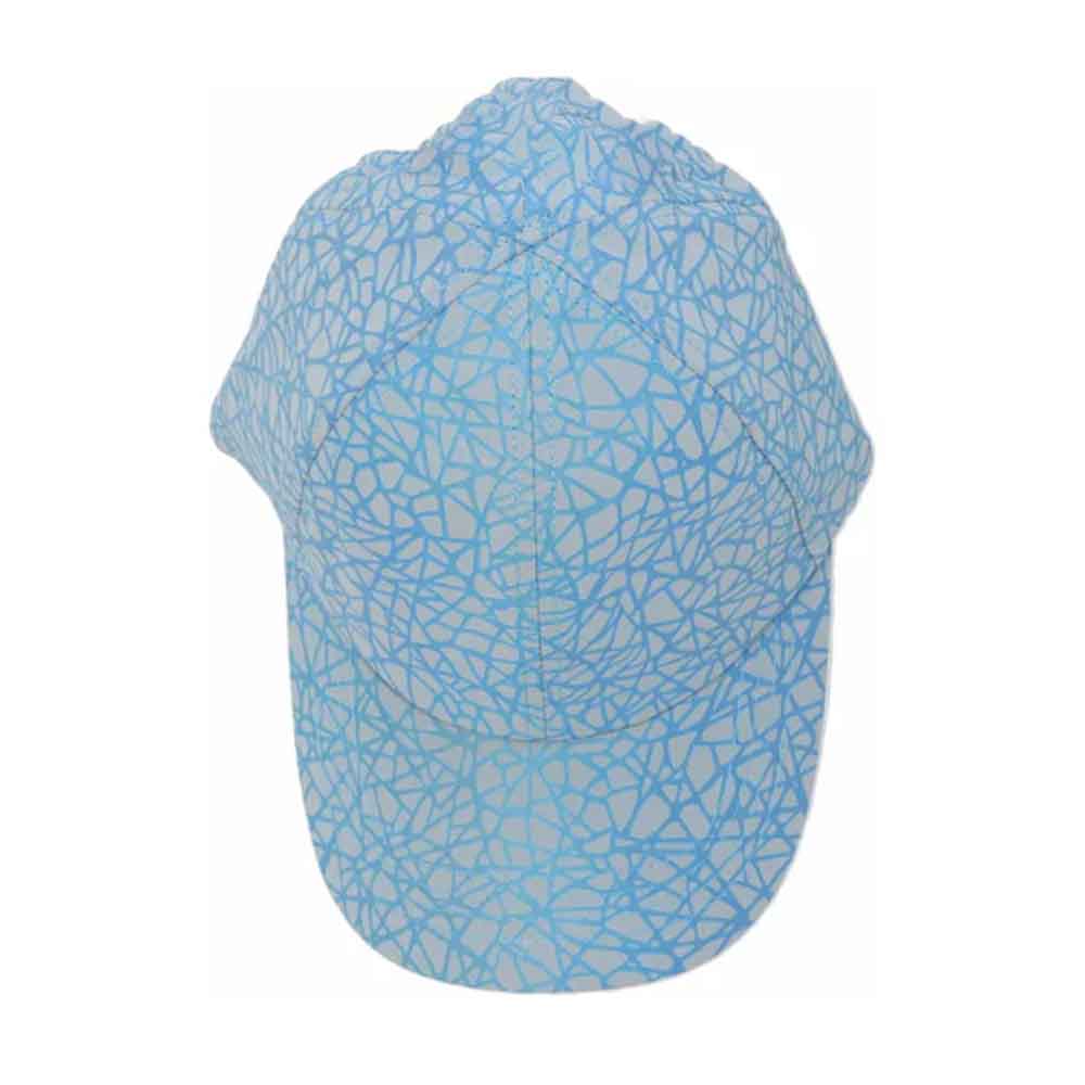 Lt.Blue- Reflective Geometric Print Athleisure CC High Pony Ball Cap combines advanced design with practical features for active lifestyles. Its reflective geometric print enhances visibility during low-light conditions, while the high ponytail cutout offers comfort and convenience for those with longer hair. Engineered for a secure fit and durability, this cap is ideal for athletes and fitness enthusiasts seeking both style and functionality in their headwear.