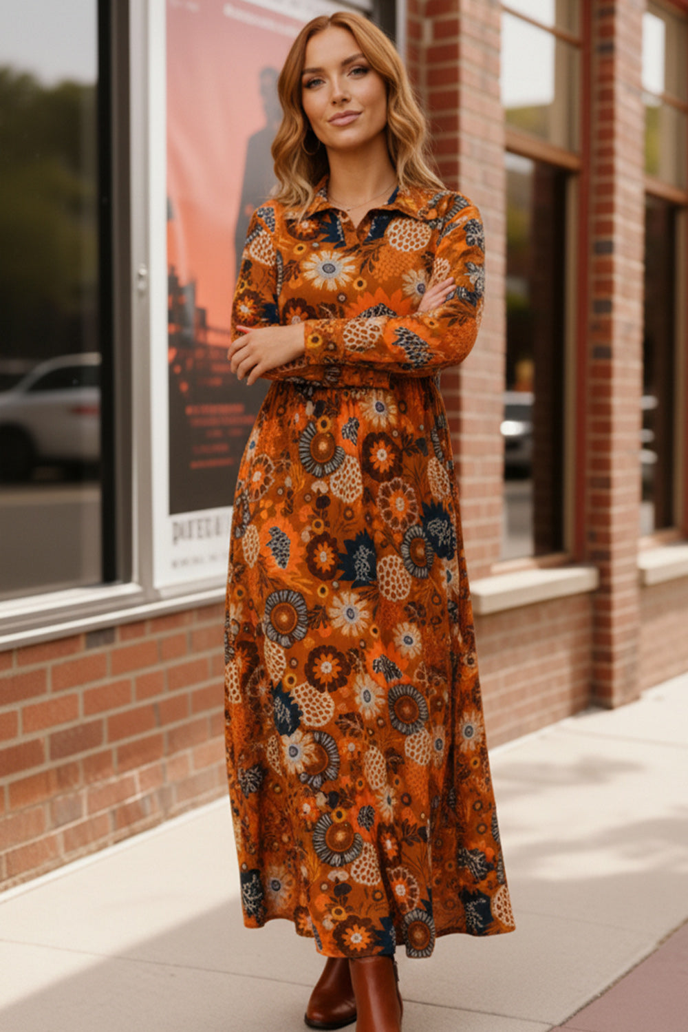 Groovy Garden Rust Maxi Dress - Charming Charlie