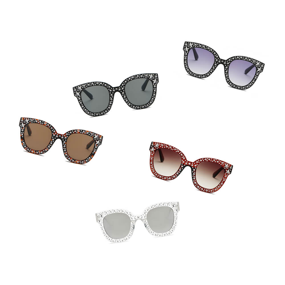 DOSWELL | S1087 - Women Fashion Oversize Round Sunglasses - Cramilo Eyewear - Stylish Trendy Affordable Sunglasses Clear Glasses Eye Wear Fashion