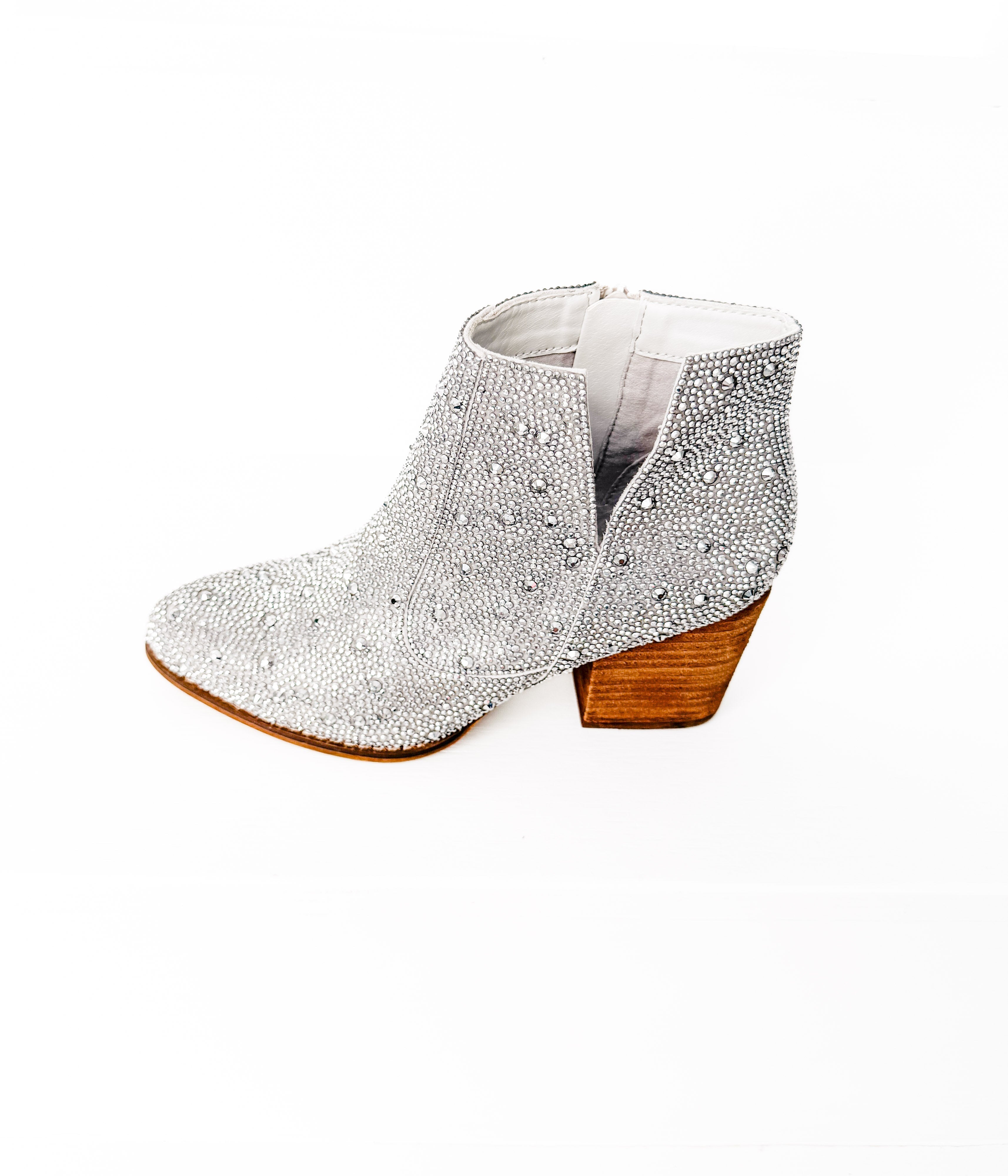 Shine Star Rhinestone Bootie in Silver - Charming Charlie