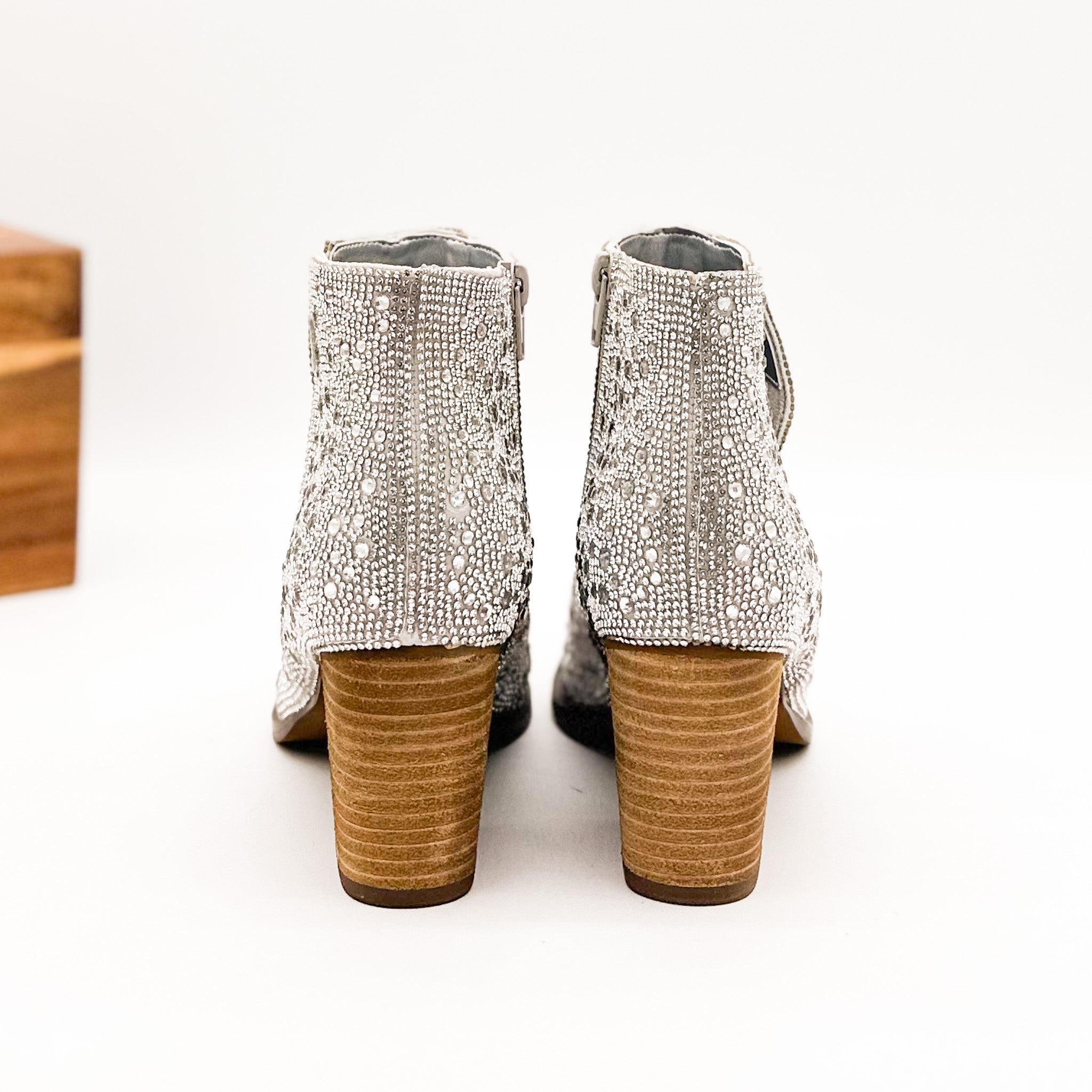 Shine Star Rhinestone Bootie in Silver - Charming Charlie
