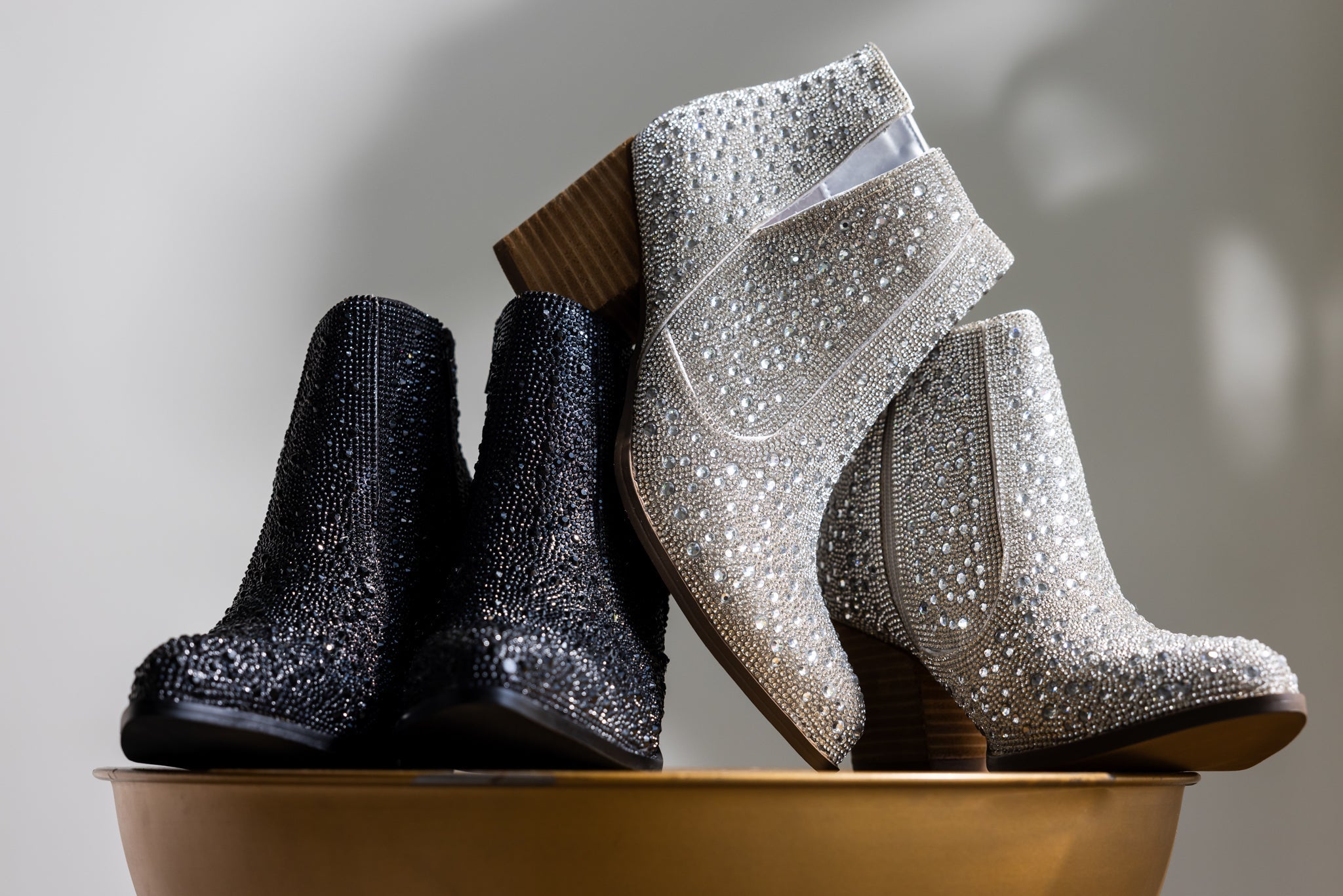 Shine Star Rhinestone Bootie in Silver - Charming Charlie
