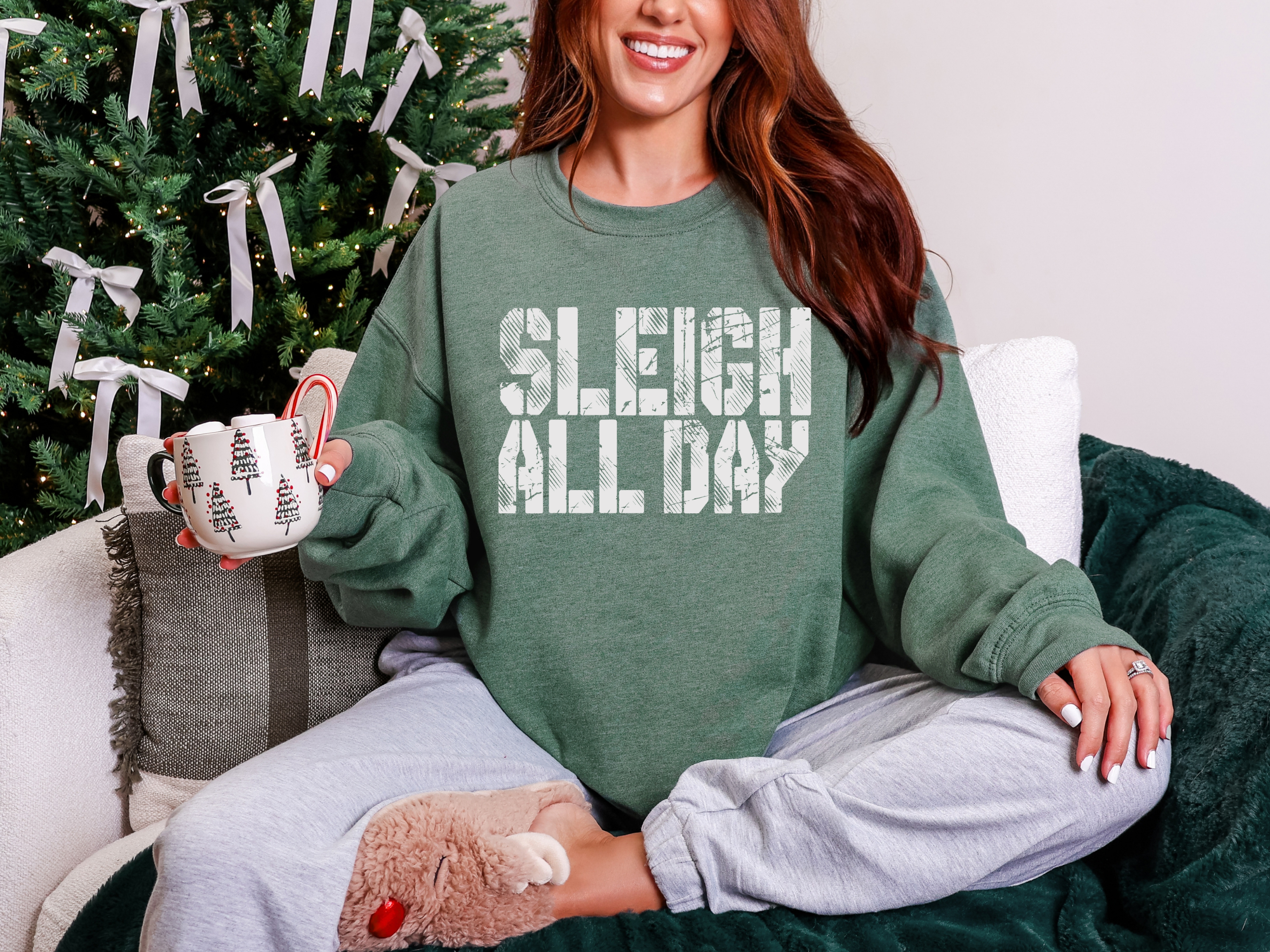 Sleigh All Day Evergreen Graphic Tee and Sweatshirt - Charming Charlie