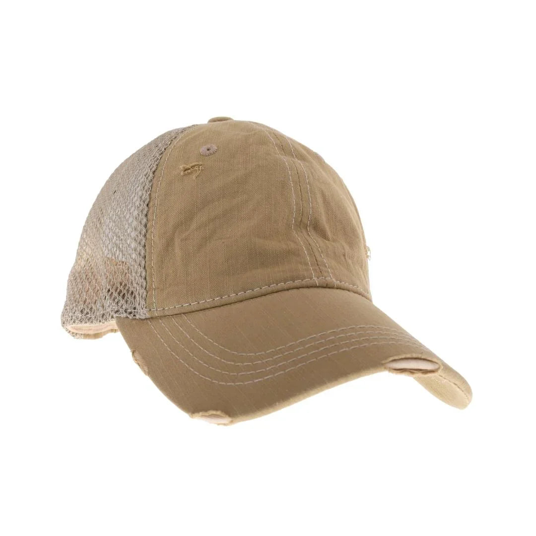 Khaki Solid Cotton C.C High Pony Ball Cap features breathable side net panels for enhanced ventilation, keeping you cool during wear. Crafted from durable cotton, this cap offers comfort and long-lasting quality. Its high ponytail design provides a practical fit for active lifestyles, making it ideal for workouts or casual outings.