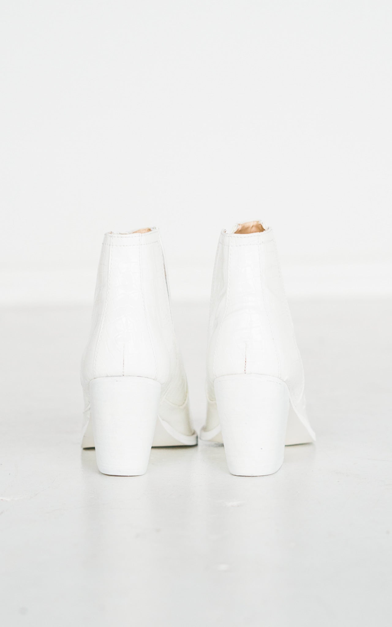 Tarim Bootie in White Croc - Charming Charlie