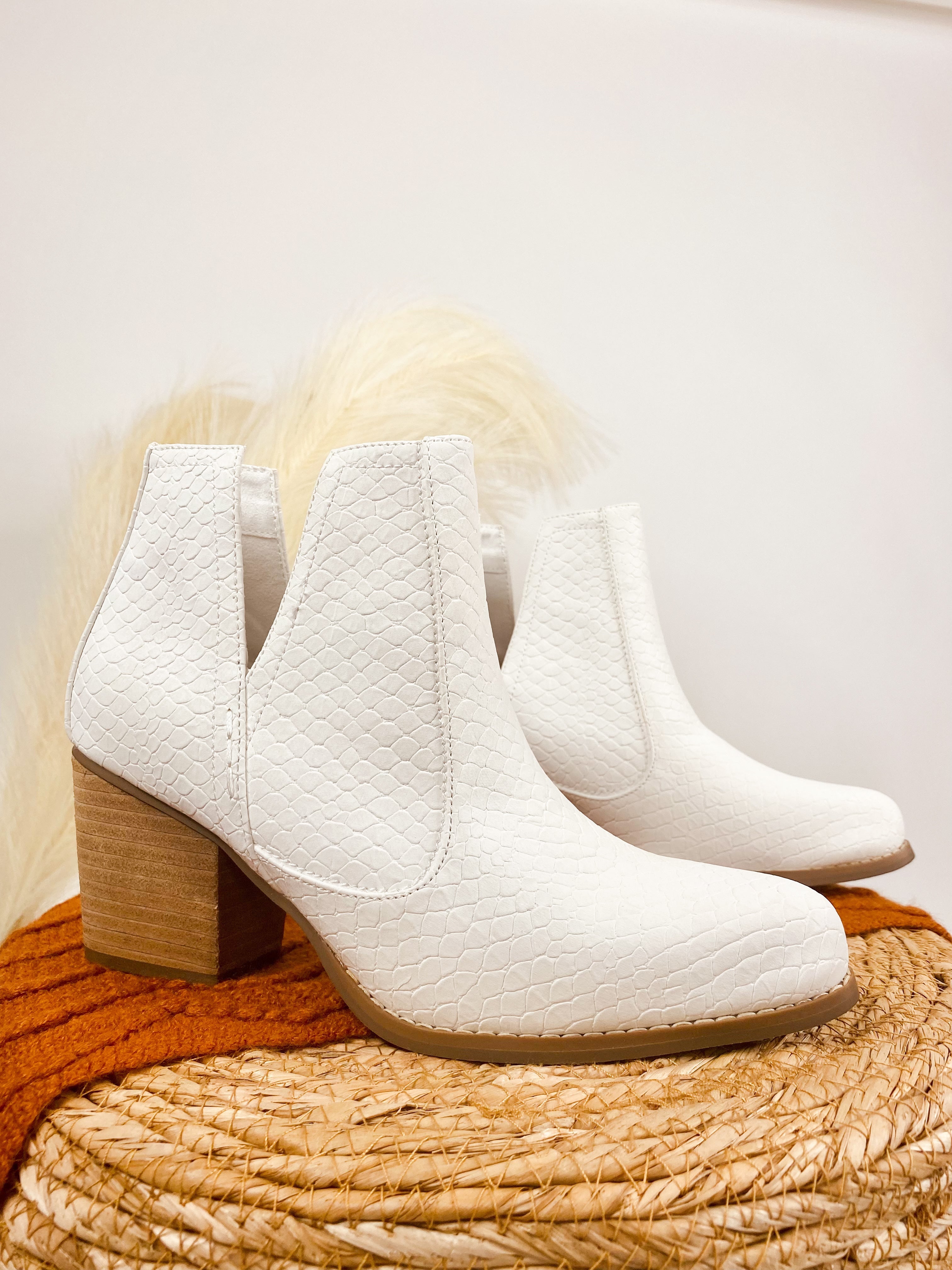 Tarim Bootie in White - Charming Charlie