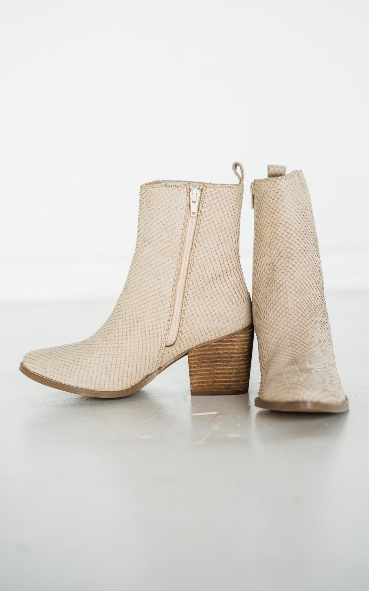 Taris Ankle Boot in Cream - Charming Charlie