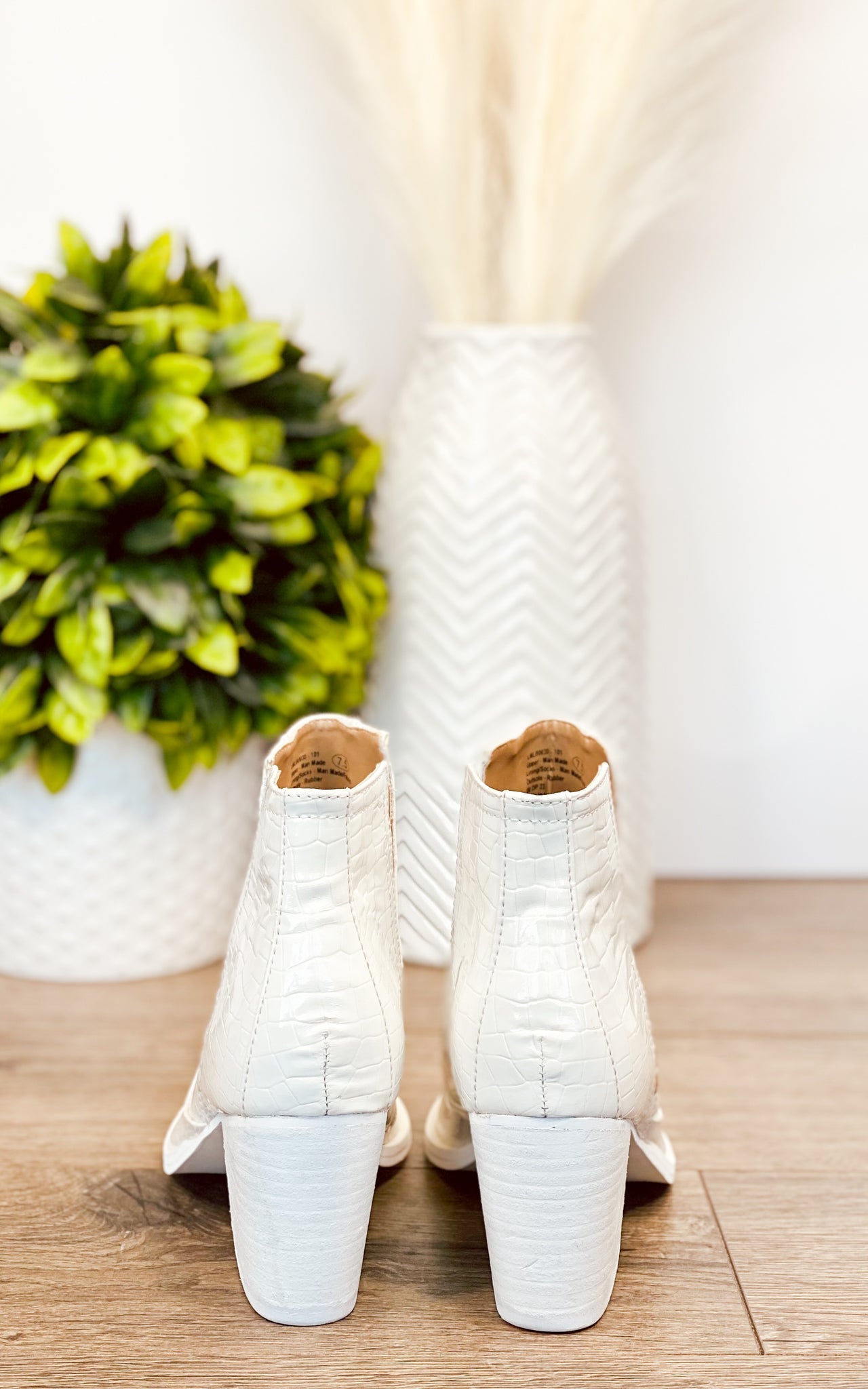 Tarim Bootie in White Croc - Charming Charlie
