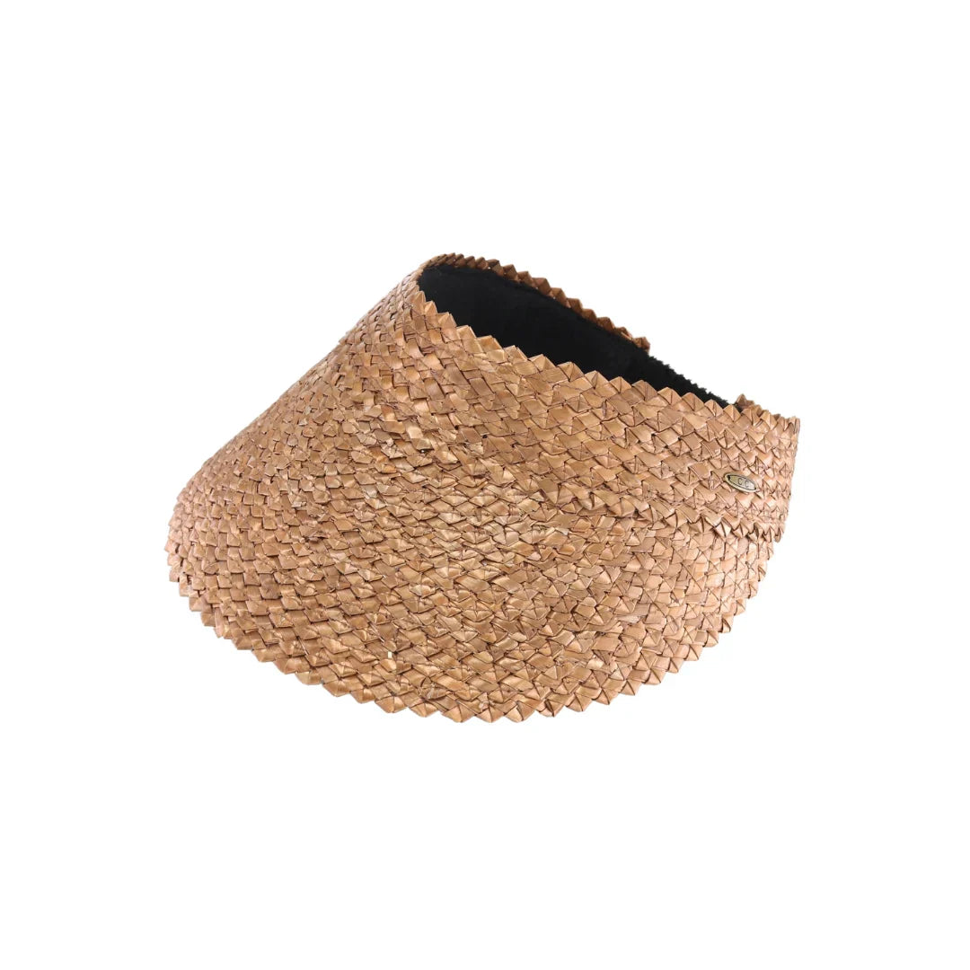 Textured Wheat Straw C.C Sun Visor combines natural materials with expert design to provide effective sun protection and breathability. Crafted from durable wheat straw, this visor features a textured finish that adds subtle style while maintaining lightweight comfort. Its open-top design allows for ventilation, making it ideal for outdoor activities where both sun shielding and airflow are essential.