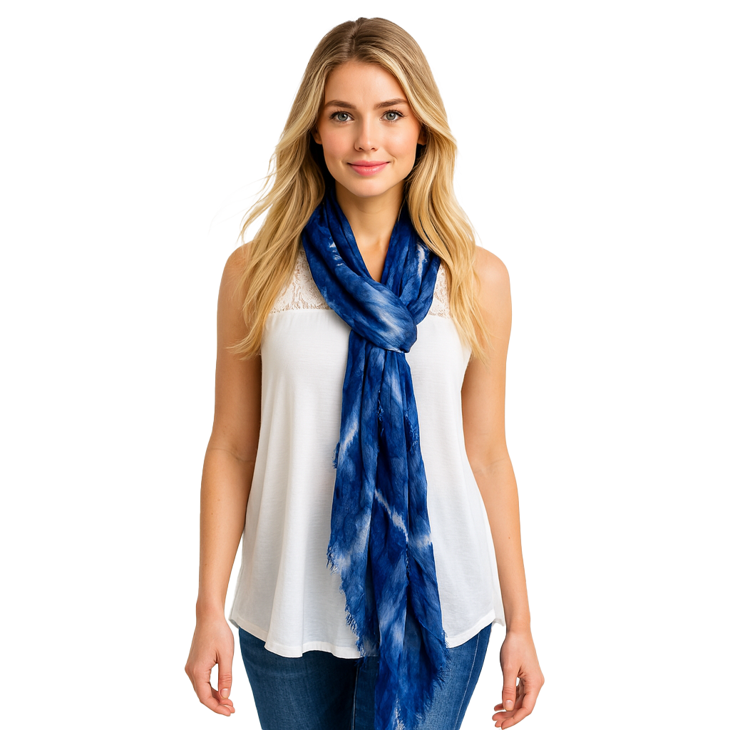 Hand Dyed Silk Vintage Tie Dye Scarf - Charming Charlie