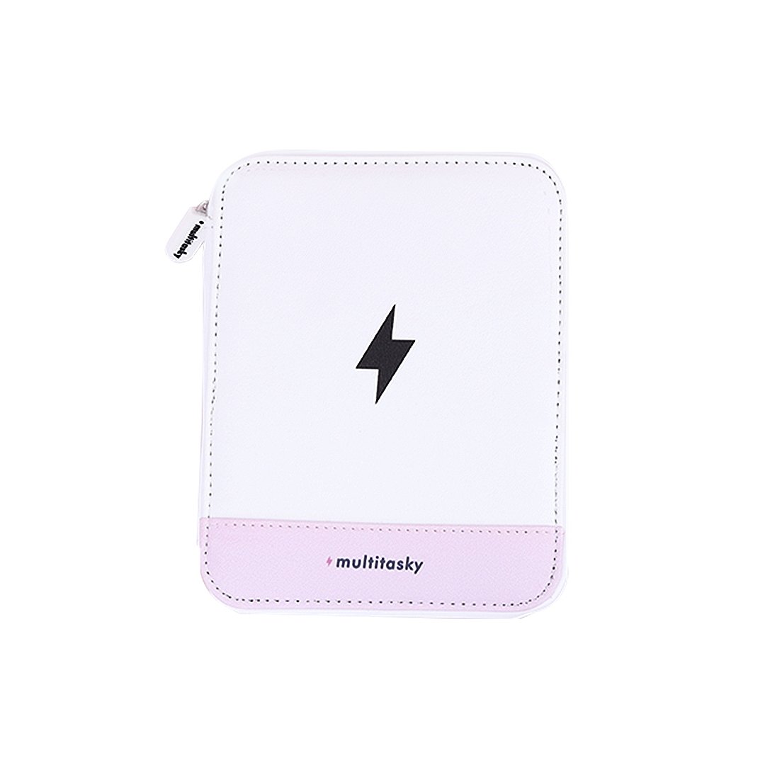 Travel Cord Organizer Pouch in White- Multitasky