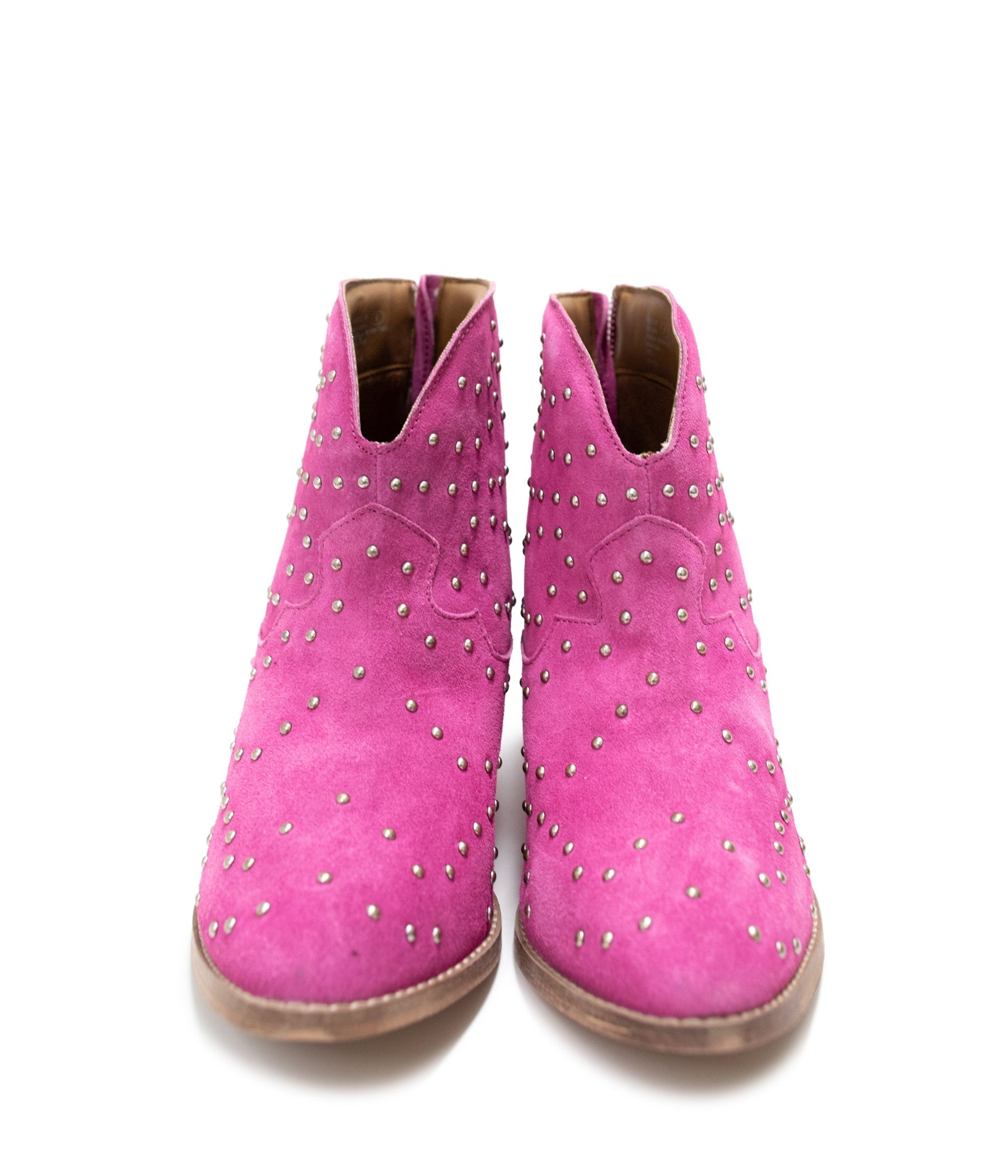 Twilight Studded Heeled Ankle Boot in Magenta - Charming Charlie