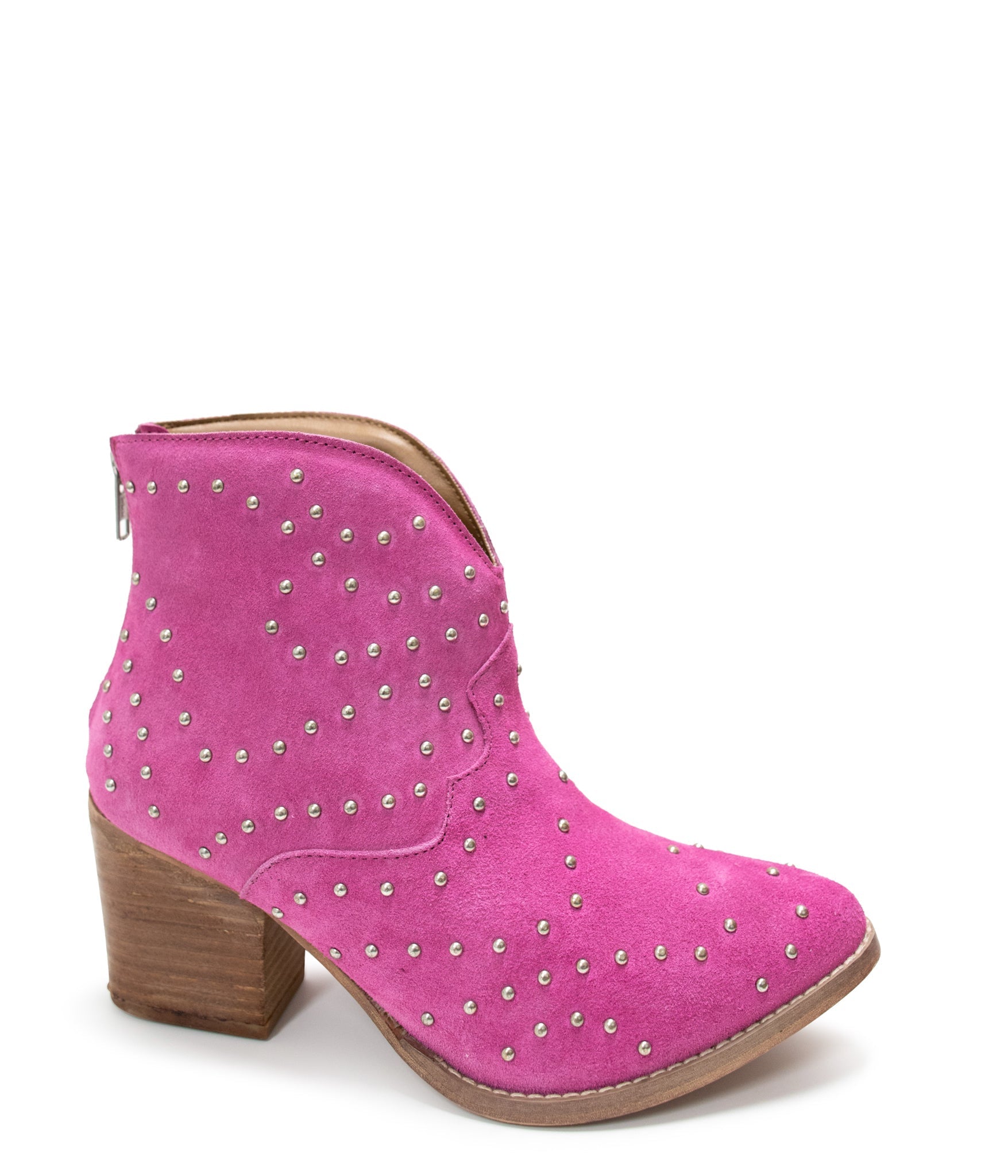 Twilight Studded Heeled Ankle Boot in Magenta - Charming Charlie