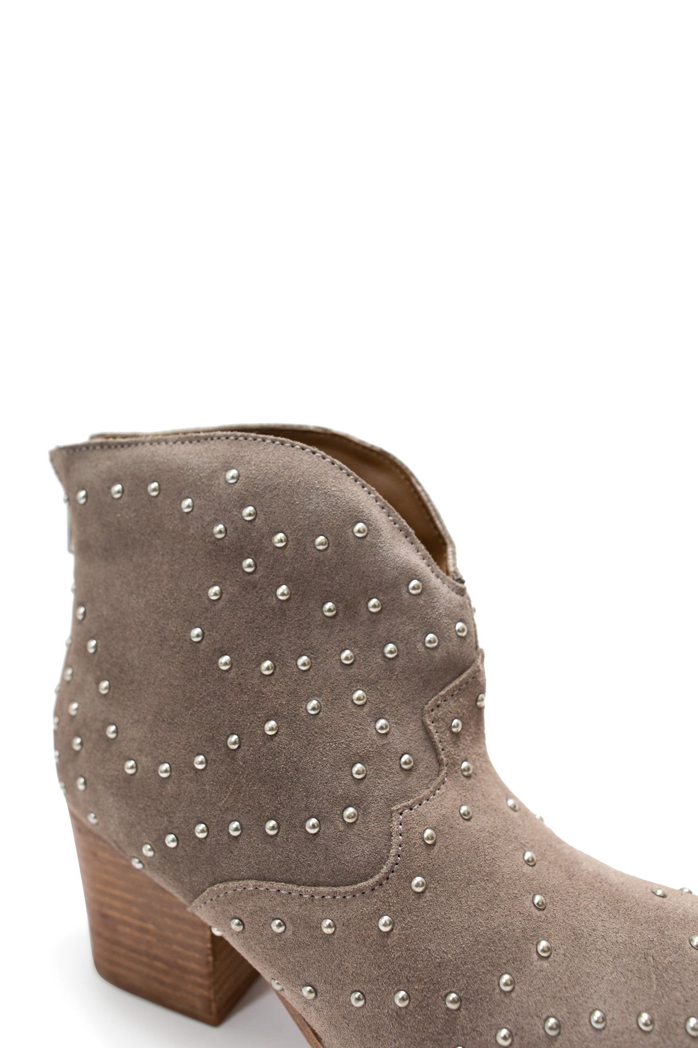 Twilight Studded Heeled Ankle Boot in Taupe - Charming Charlie