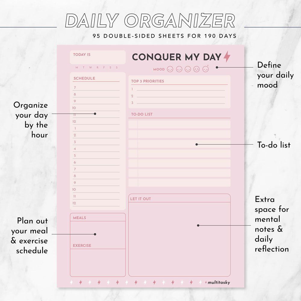 Vegan Leather Organizational Notebook/Journal A5/A6 (3 Paper Options) - Multitasky