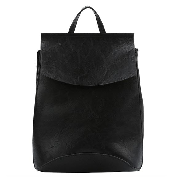 Black Vegan Backpack Best Seller - Modern Chic Vegan Long-lasting Faux Leather Backpack Convertible Bag, largely spaced, daily necessities can be put into this fashionable bag, take it to school, work or a day trip, simple sophistication, dress to impress. Perfect Birthday Gift, Anniversary Gift, Thank you Gift, Vegan Convertible Backpack
